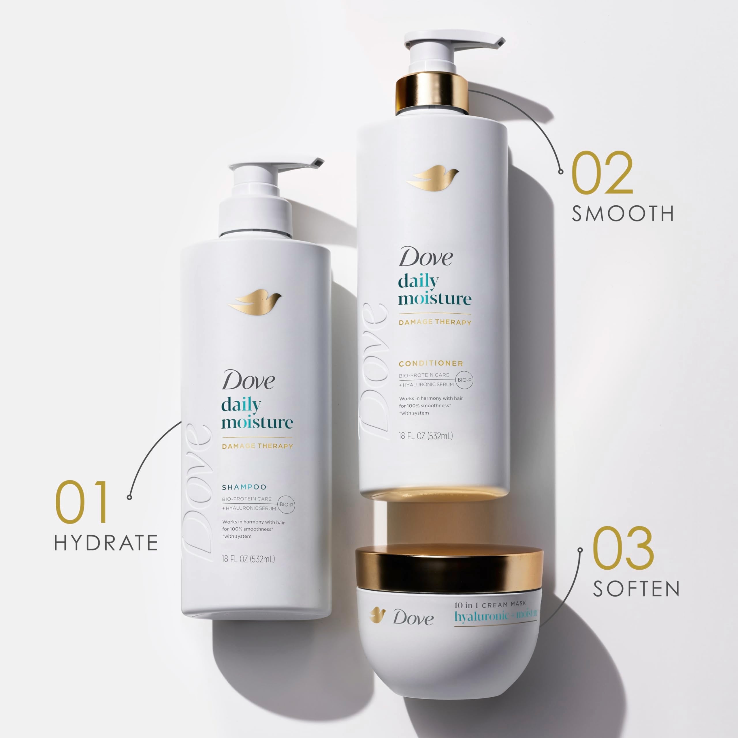 Dove Hair Intensive Repair 10in1 Serum Mask for Damaged Hair with Bio-Protein Care Technology and Amino Serum 9.2 fl oz Halalzen