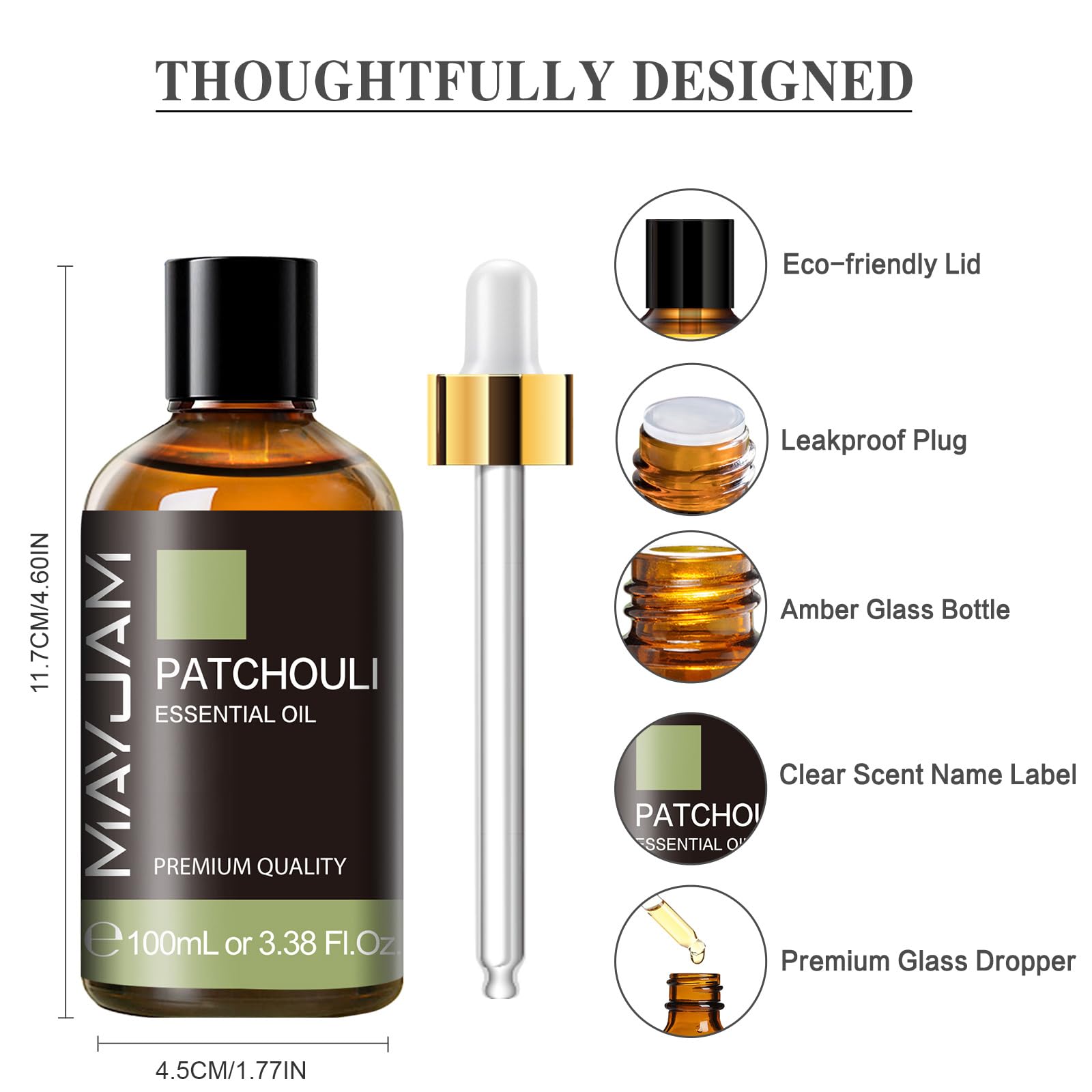 MAYJAM Sandalwood Essential Oils 100ML, Sandalwood Oil for Diffuser, Humidifier, DIY, Home, Office