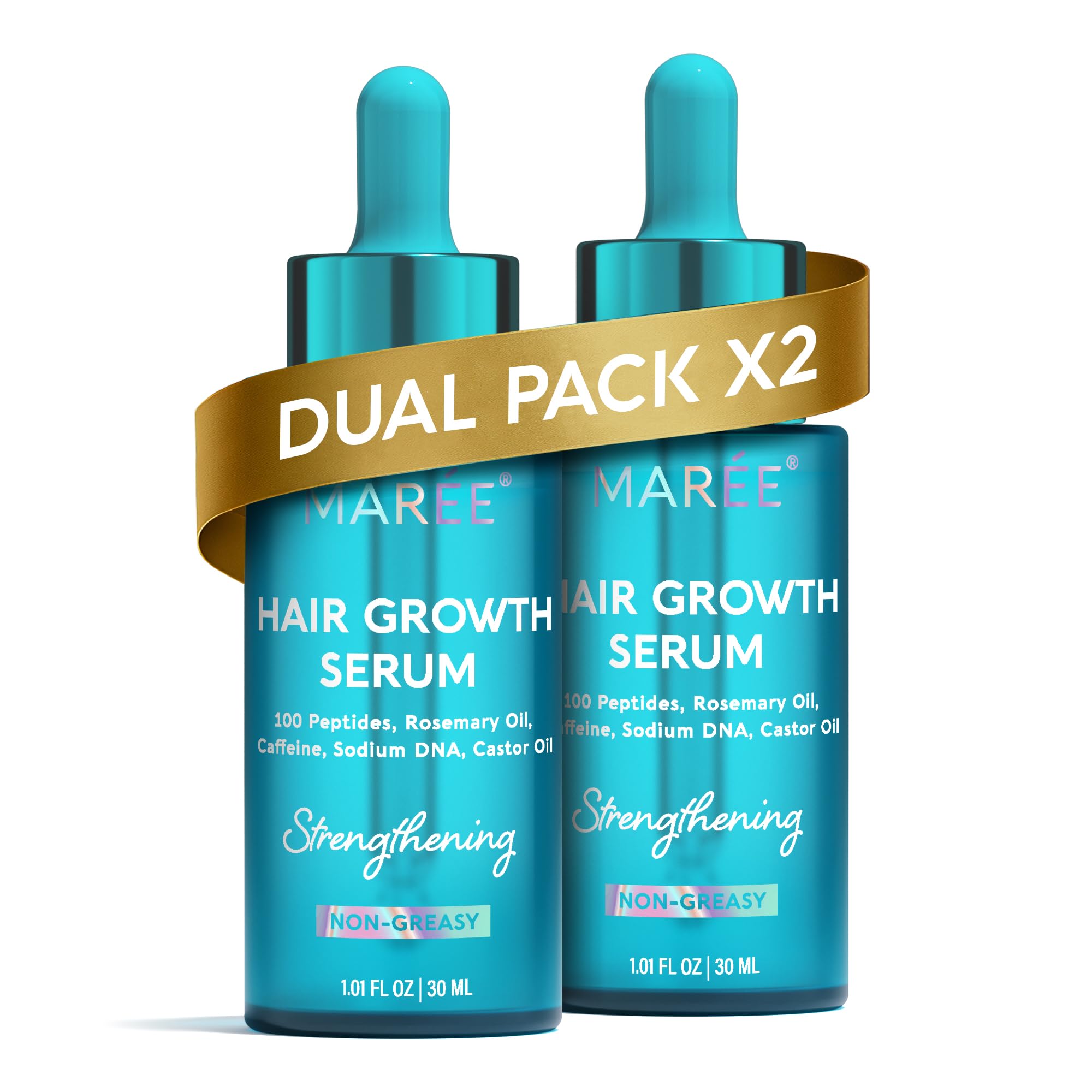 MAREE Haarwuchsserum - Koffeinpeptide Rizinus-Rosmarinöl für Haarwuchs - Produkte für Frauen & Männer - Haaröle für Haarwuchs - Haarwuchsmittel - Kopfhautserum - Suero Para El Cabello