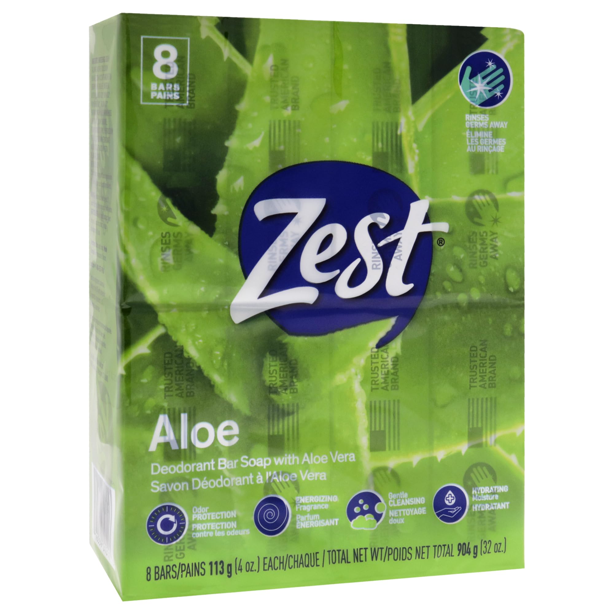 Zest Bar Soap - 8 Bars - Enriched With Cocoa Butter And Shea for Ultra Moisturizing Cleansing - Leaves Your Body Feeling Silky Smooth And Deeply Moisturized