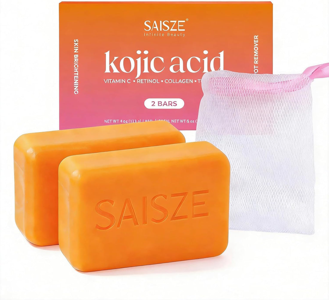 Turmeric Soap Bar, Kojic Acid Soap, 4oz x 2 BARS, Dark Spots Remover for Face and Body, Brightening, Hyperpigmentation Halalzen