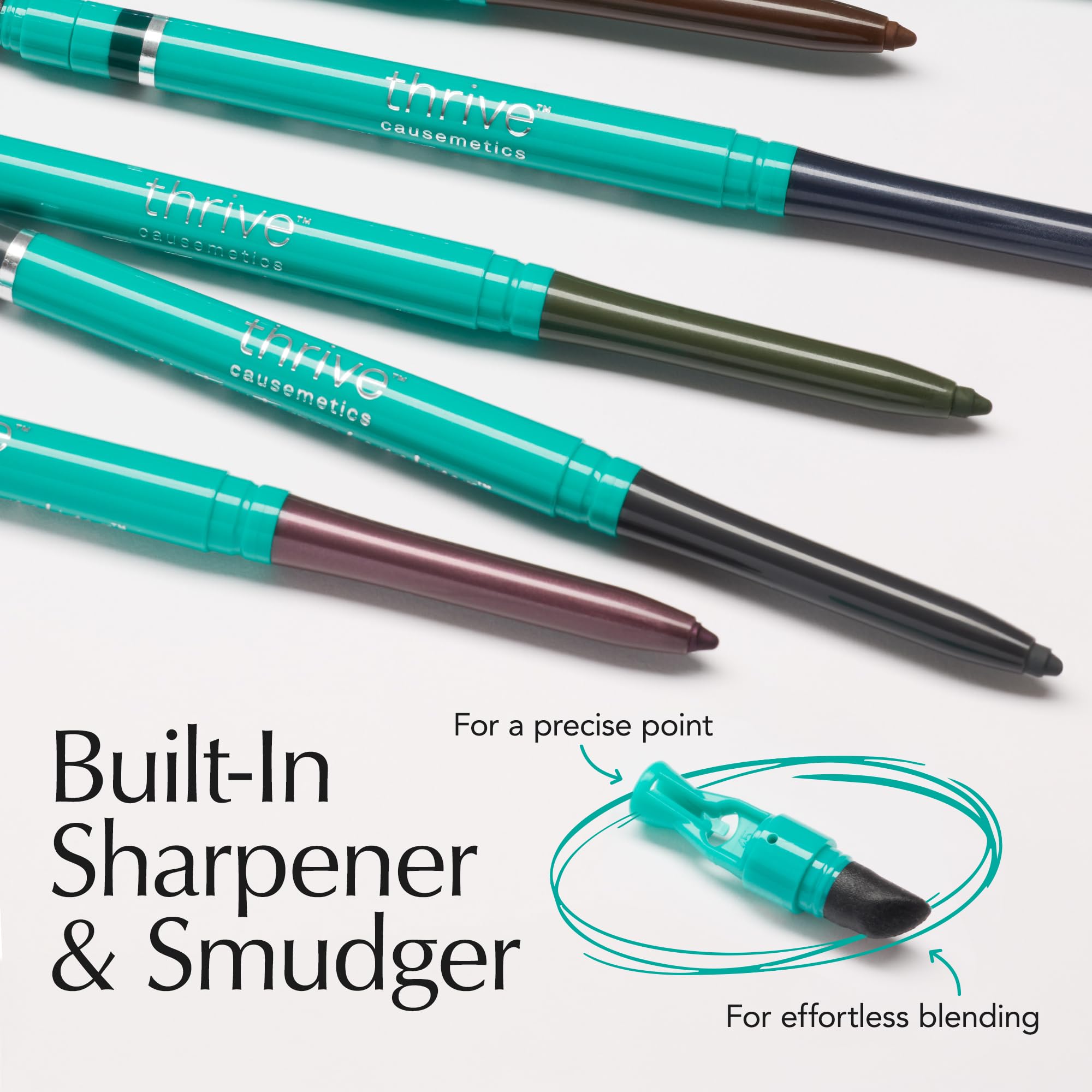 Thrive Causemetics Infinity Waterproof Eyeliner Pencil, Built In Sharpener & Smudge Tip, Long Lasting, Smudge Proof, Hyaluronic Acid & Shea Butter, Vegan & Cruelty Free, Ella (Brown Matte)