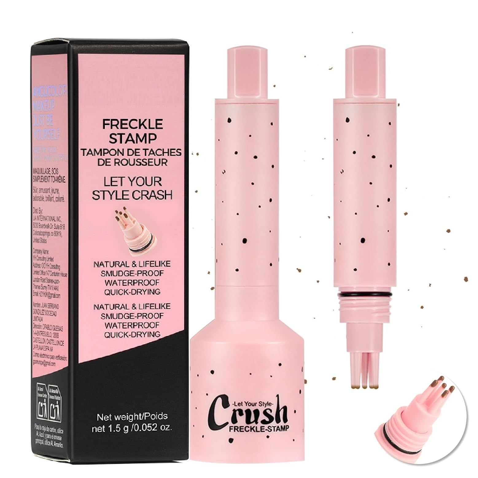Freckle Pen & Liquid Micro-Powder Freckle Stamp - Realistic Natural Freckles Makeup Tool with Special Sponge, Waterproof & Long-Lasting for All Skin Tones,#MEDIUM Halalzen