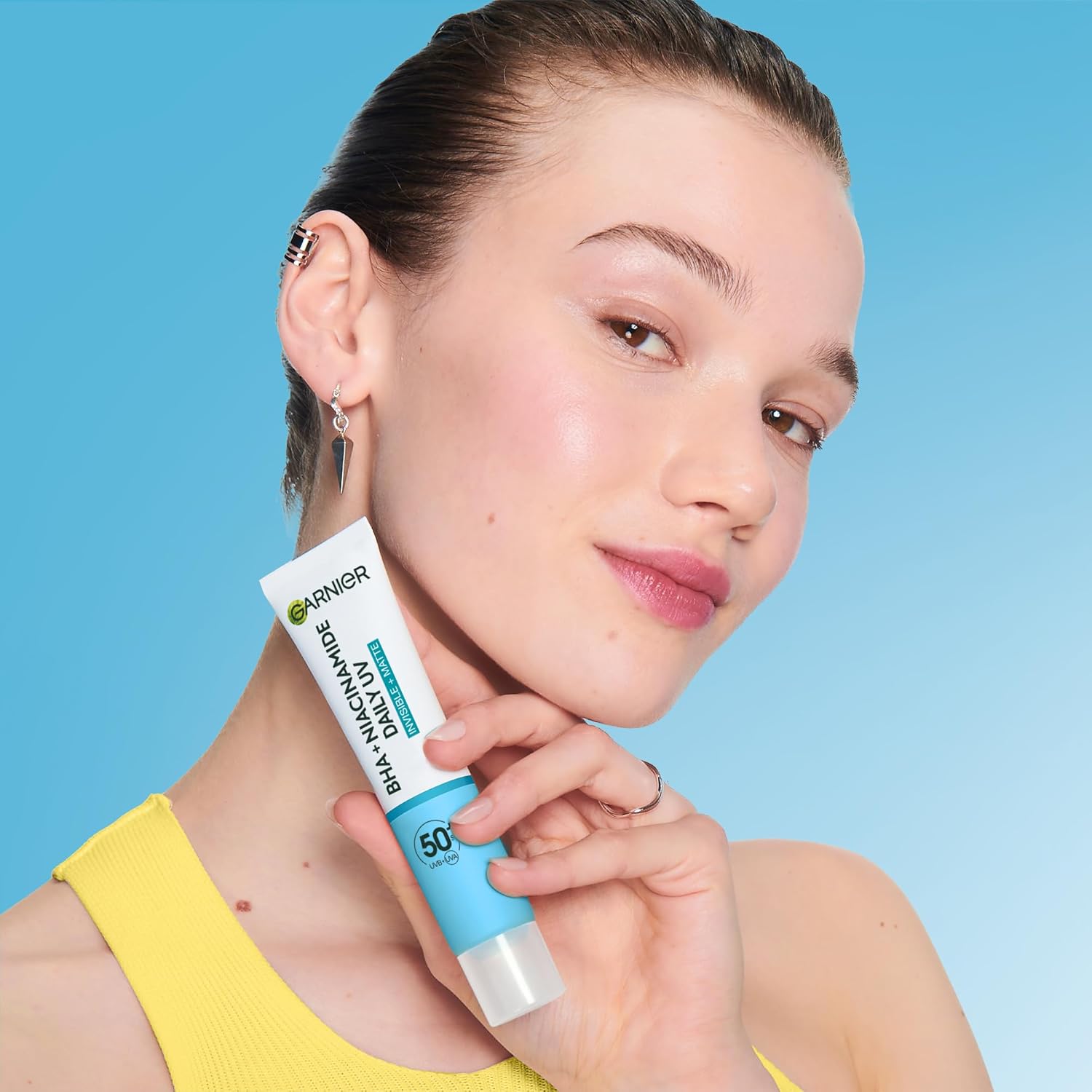 Garnier Sunscreen, With SPF50, Anti Imperfection Fluid, Prevents & Corrects Sun Damage, Invisible and Matte Finsih, Pure Active BHA + Niacinamide Daily UV, 40ml,packaging may vary