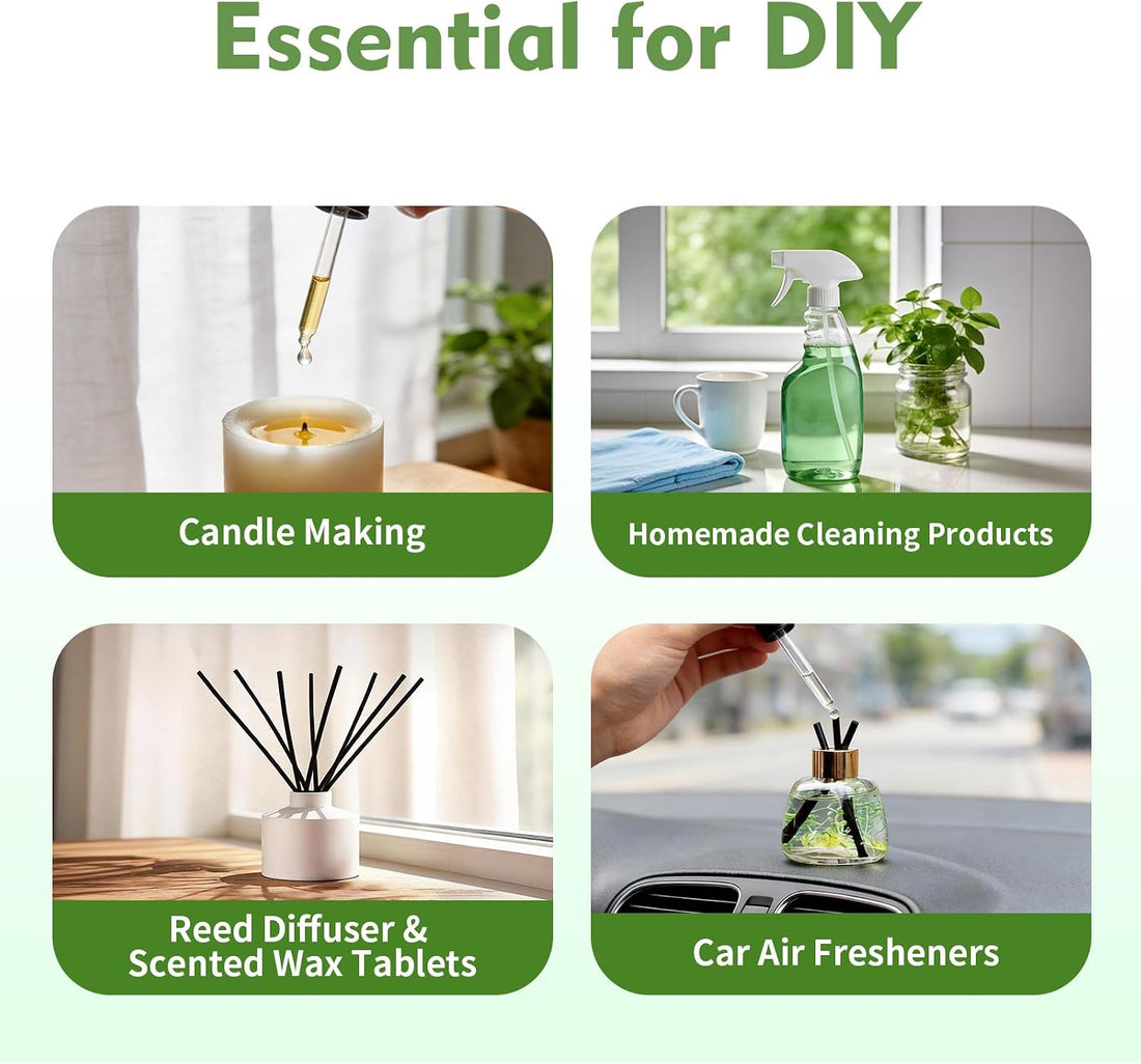 Essential Oils for Diffusers for Home, Birthday Gifts, Teacher Gifts for Women, Diffuser Oil for DIY Candle, Aromatherapy, Humidifiers, Peppermint, Tea Tree, Lavender, Eucalyptus, Orange, Citronella