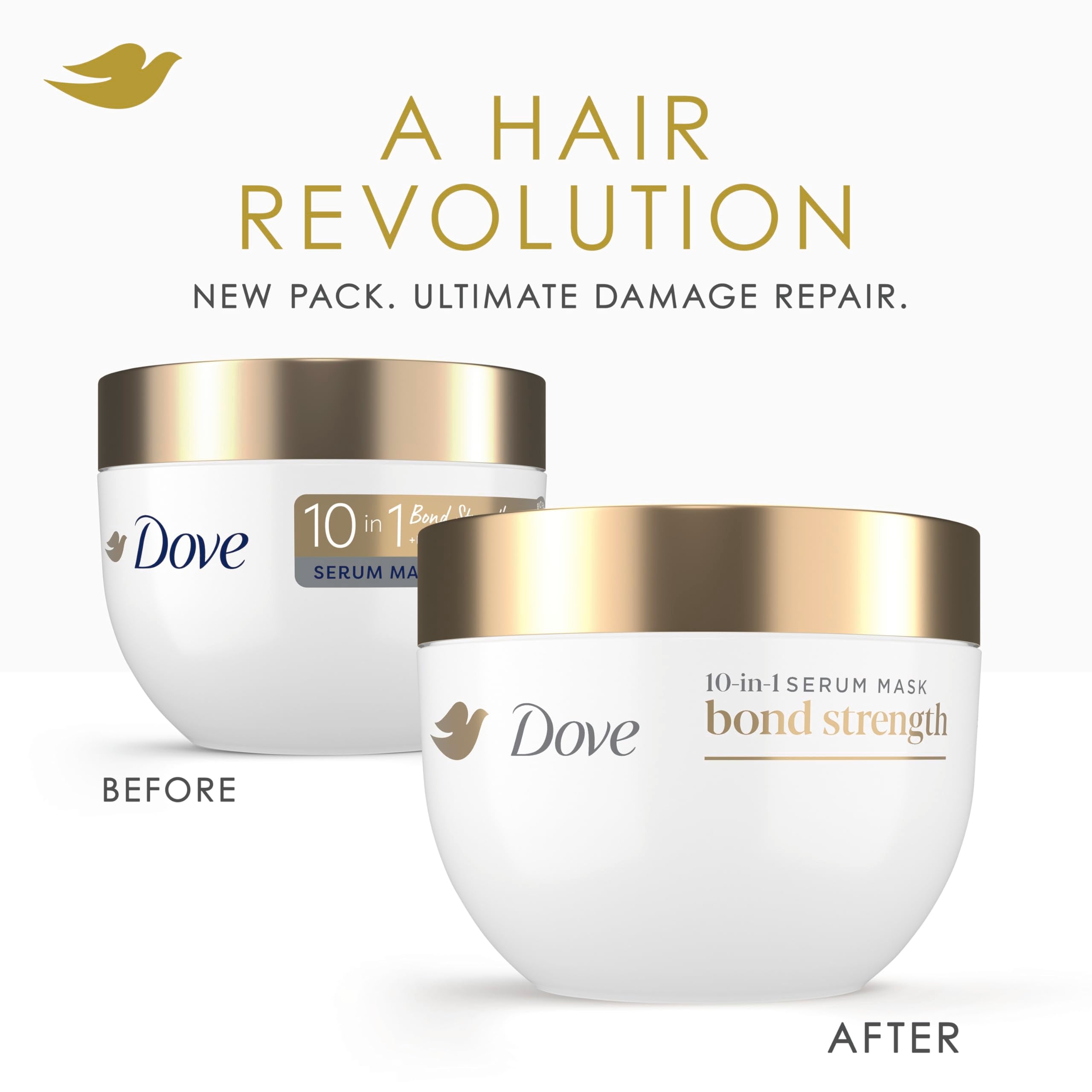 Dove Hair Intensive Repair 10in1 Serum Mask for Damaged Hair with Bio-Protein Care Technology and Amino Serum 9.2 fl oz Halalzen