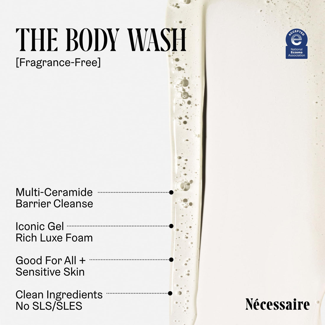 Nécessaire The Body Wash Eucalyptus — Multi-Oil Shower Gel Body Wash for Women + Men. Non-Comedogenic + Hypoallergenic for Sensitive Skin with Niacinamide. 500ml/16.9 fl oz