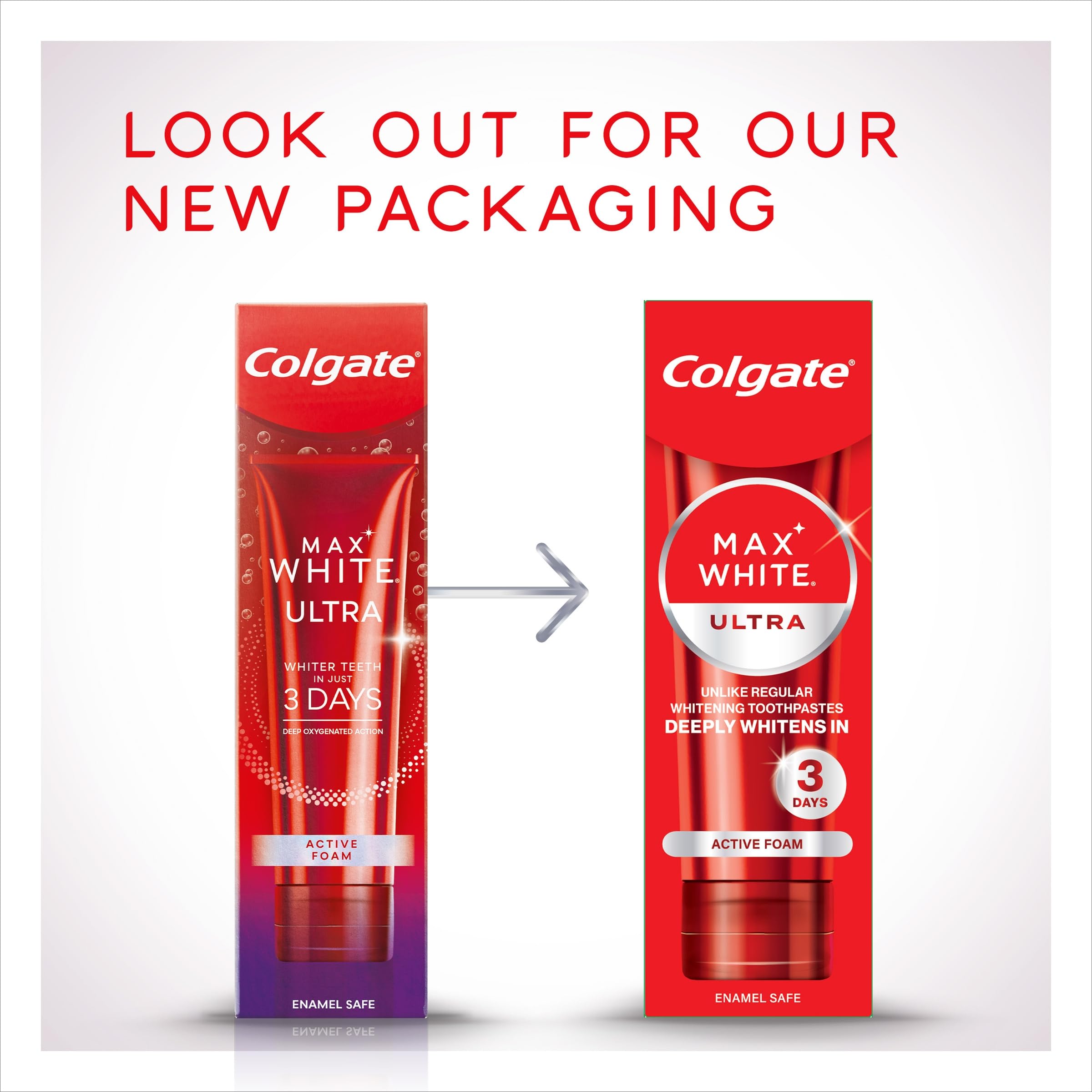 Colgate Max White Ultra+ Enamel Toothpaste 75ml, Whitens Deep Stains for 5X Whiter Teeth, ActiveShine Technology Smoothes Enamel Surface to Reflect Light, Protects and Remineralises Enamel