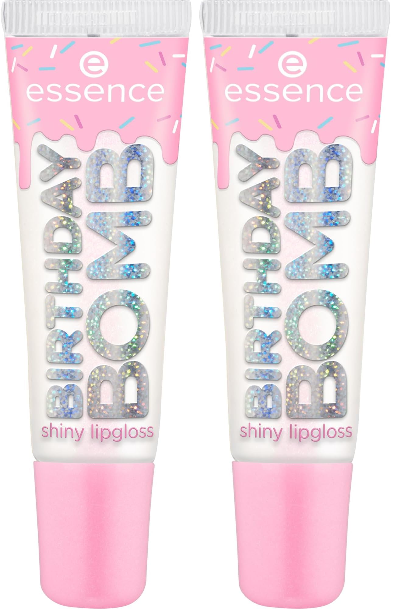 essence BIRTHDAY BOMB shiny lipgloss, natural, shiny, dewy, shimmery (10ml) Halalzen