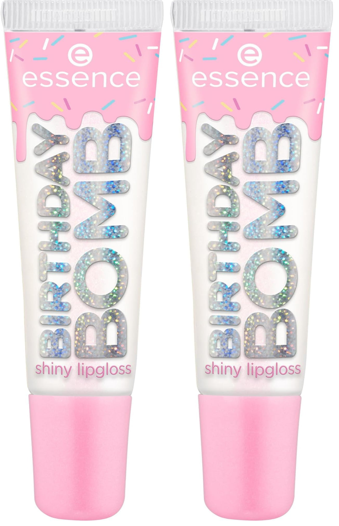 essence BIRTHDAY BOMB shiny lipgloss, natural, shiny, dewy, shimmery (10ml) Halalzen