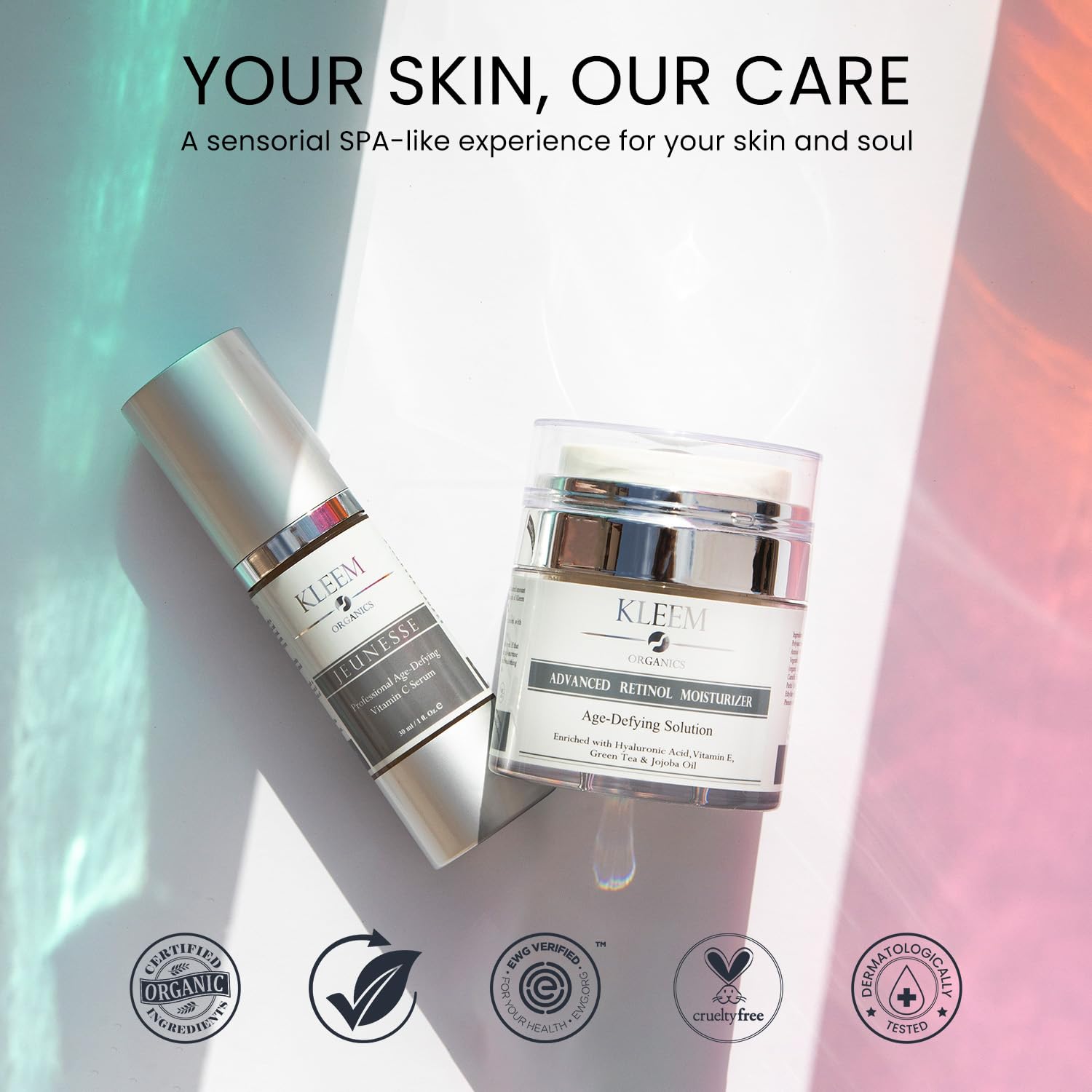 Kleem Retinol Night Cream – Anti Wrinkle Face Cream with Hyaluronic Acid & Panthenol – Anti Aging Cream for Fine Lines, Dark Spots & Uneven Skin Tone – Gentle Formula, 50ml
