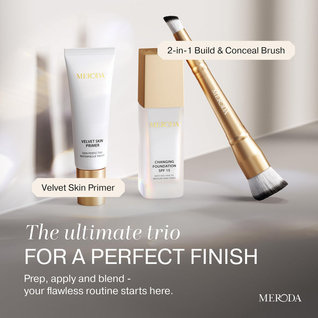 MERODA® Colour Changing Foundation SPF 15 [Light to Medium Skin] - Mature Skin Liquid Makeup - Long Lasting Color Match for Face Halalzen