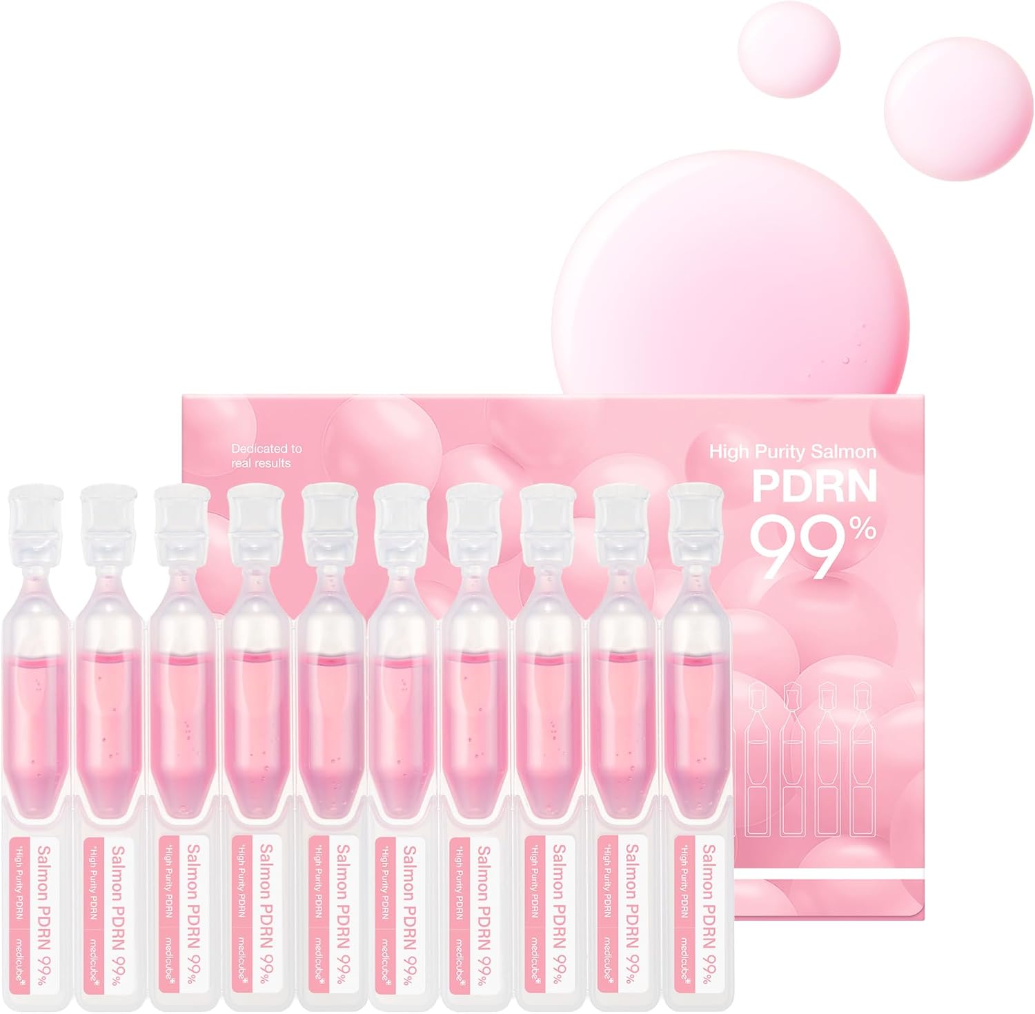 medicube Salmon DNA PDRN Pink One Day Serum | 99% Salmon DNA PDRN Intensive Ampoule, Collagen, Glutathione, Hyaluronic Acid - Improves skin radiance | Korean skincare 0.05 fl.oz x 10ea