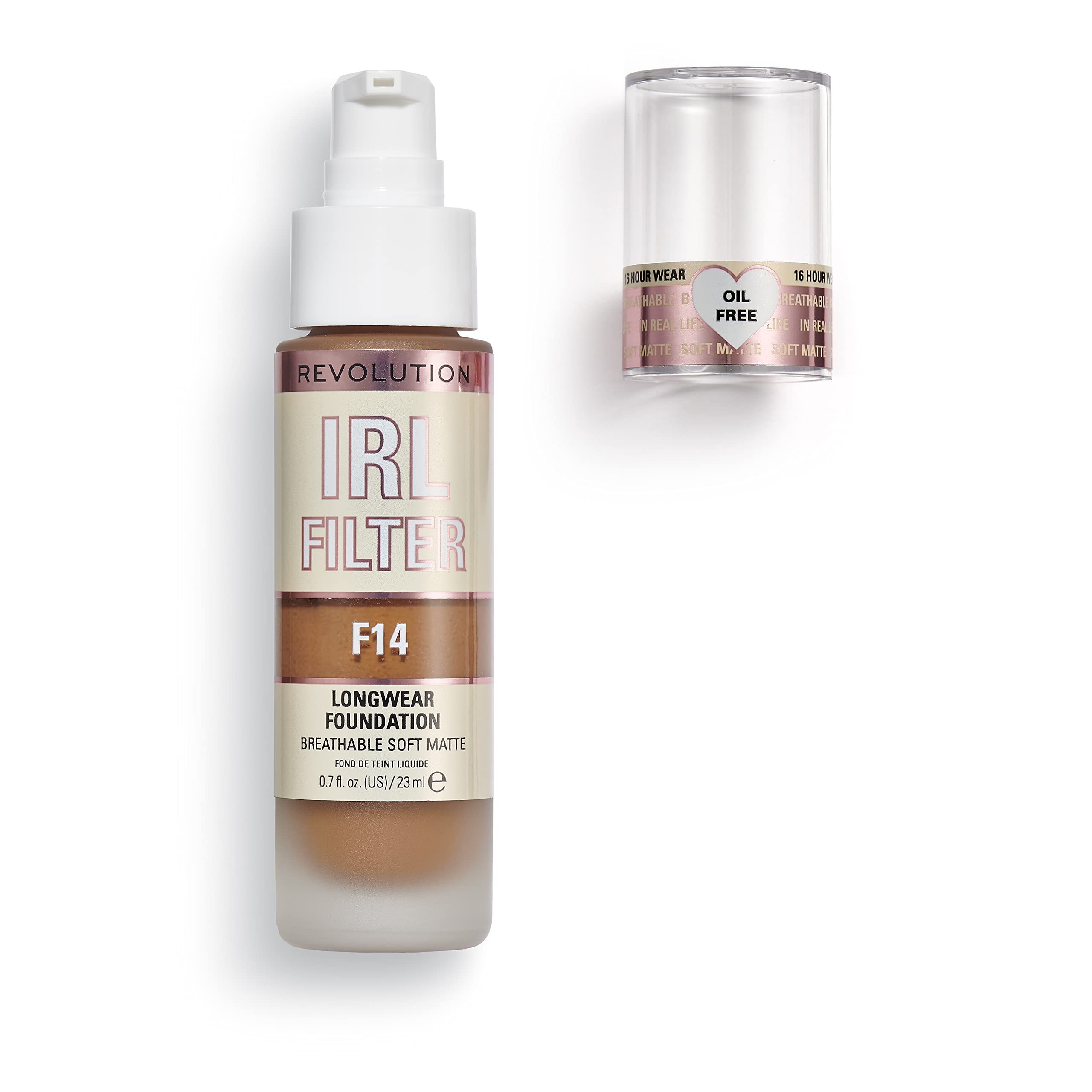 Makeup Revolution IRL Filter, Longwear Foundation, Medium to Full Coverage, Matte Finish, 16 Hour Wear, F5, Fair To Light Skin Tones, 23ml Halalzen