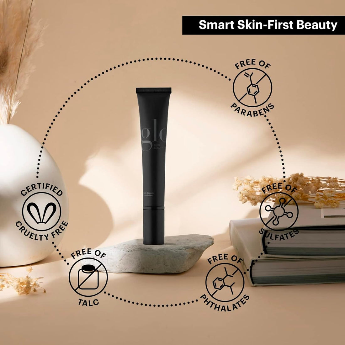 Glo Skin Beauty Satin Cream Foundation Makeup for Face, Honey Fair - Full Coverage, Semi Matte Finish, Conceal Blemishes & Even Skin Tone