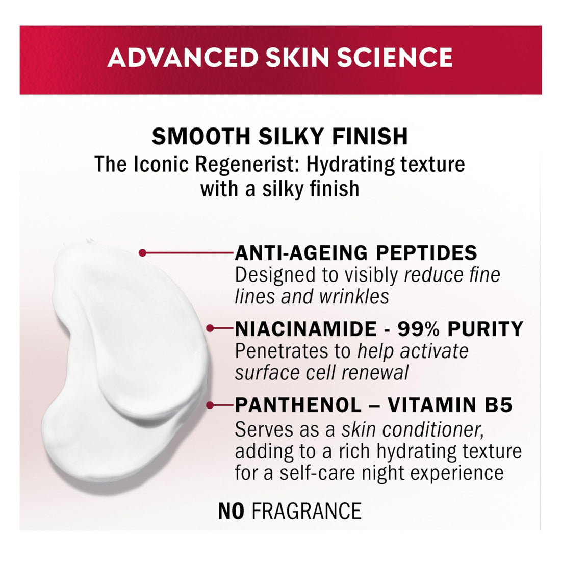 Olay Regenerist Night Cream - Anti-Wrinkle Face Cream and Skincare Face Moisturiser with Niacinamide and Peptides, Active Firming Formula that Firms, Restores, and Hydrates, Fragrance-Free, 50ml