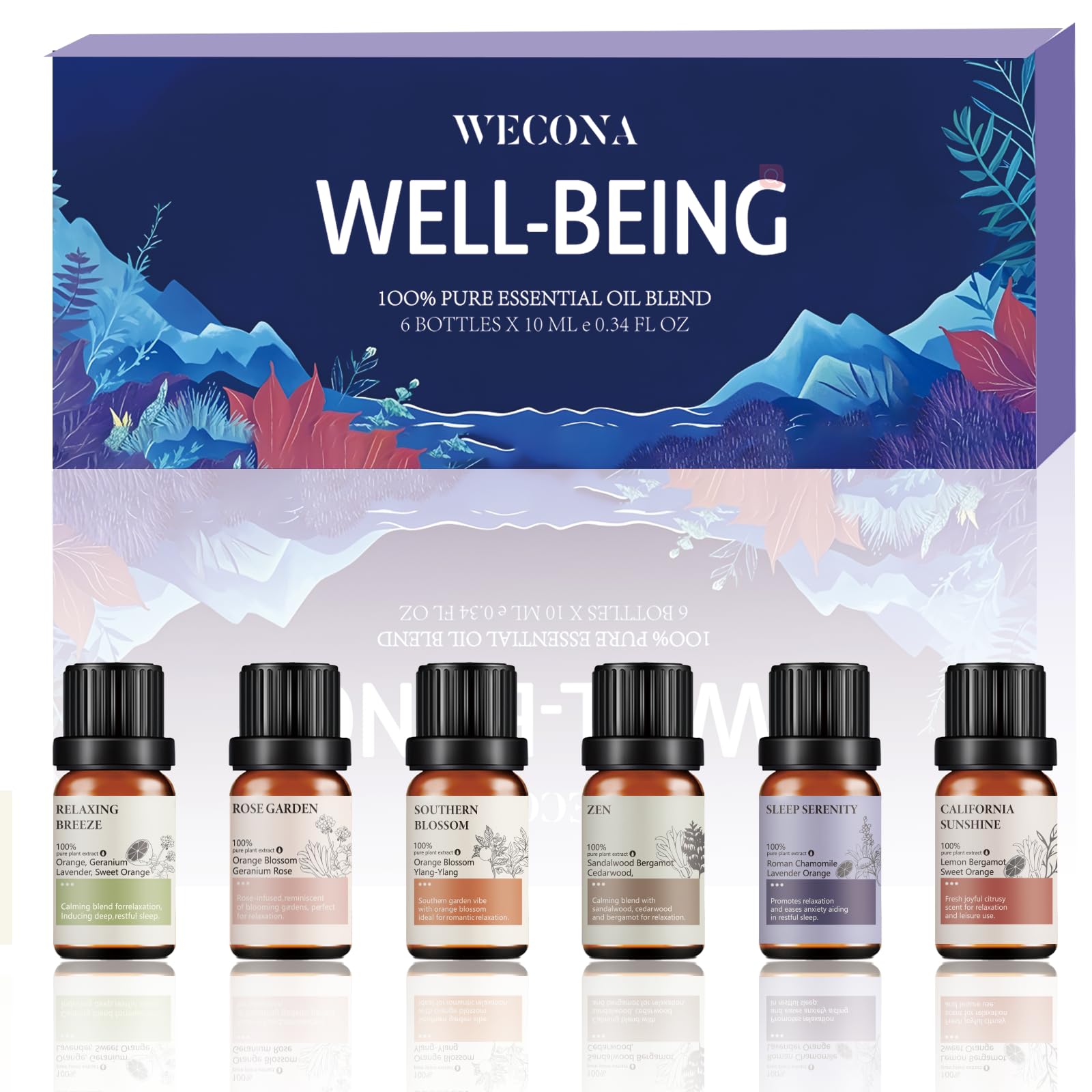 Premium Hotel Fragrance Oil Collection for Diffusers, Essential Oils for Diffusers for Home, Hotel Diffuser Fragrance Oils,Spa & Candle Making, White Tea, Citrus Luxe, Velvet Night and More - 6x10ml
