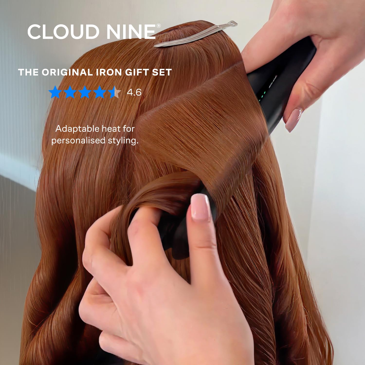 CLOUD NINE The Classic Original Iron Black | Hair Straighteners for Women | Professional Ceramic Straightener Gift Set | 100–200°C Temperature Control | Frizz Control Halalzen