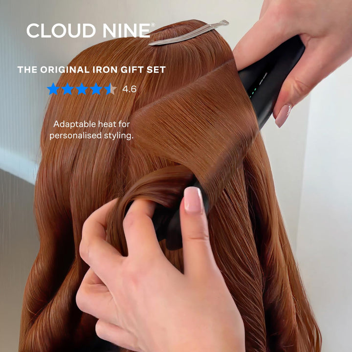 CLOUD NINE The Classic Original Iron Black | Hair Straighteners for Women | Professional Ceramic Straightener Gift Set | 100–200°C Temperature Control | Frizz Control Halalzen