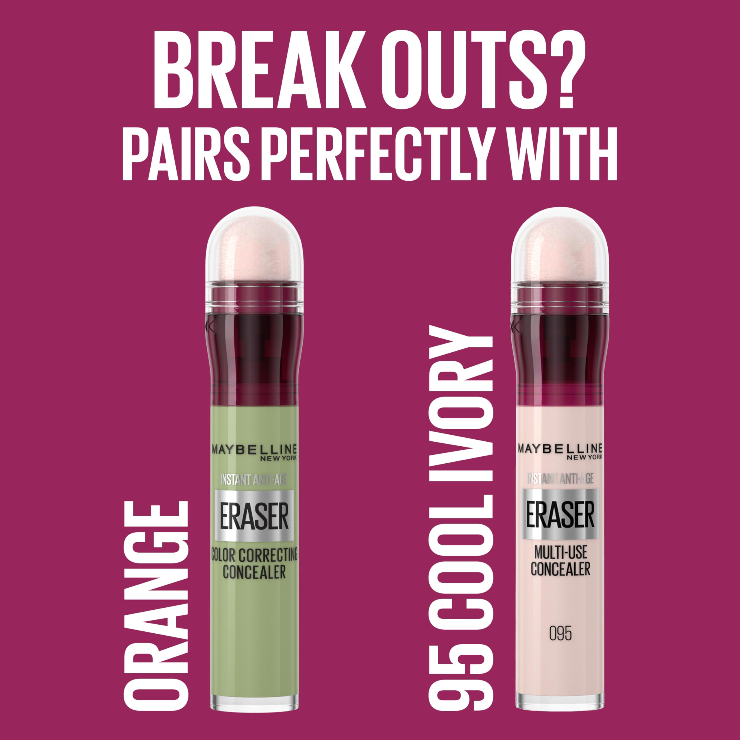 Maybelline Instant Anti-Age Eraser Eye Concealer for Face, Dark Circles, Blemish & Fine Lines Concealer, Full Coverage, Dermatologist Tested, Suitable for Sensitive Skin, Shade: 00 Ivory Halalzen