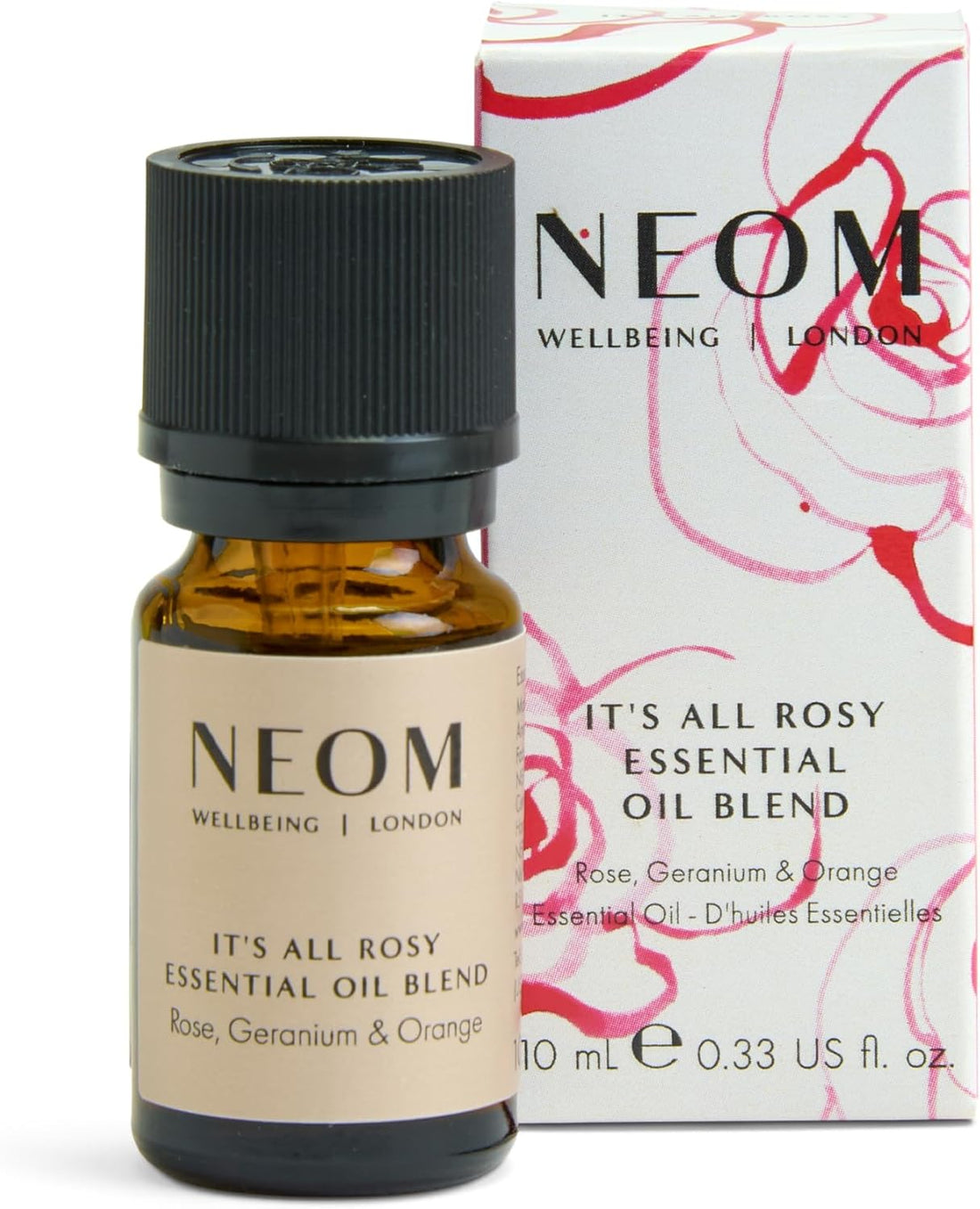NEOM It's All Rosy Essential Oil Blend 10ml I Rose, Geranium and Orange I 100% Natural Blend of 11 Essential Oils I Up to 30 uses I Uplift Your Mood I Mother's Day Gift I Cruelty Free