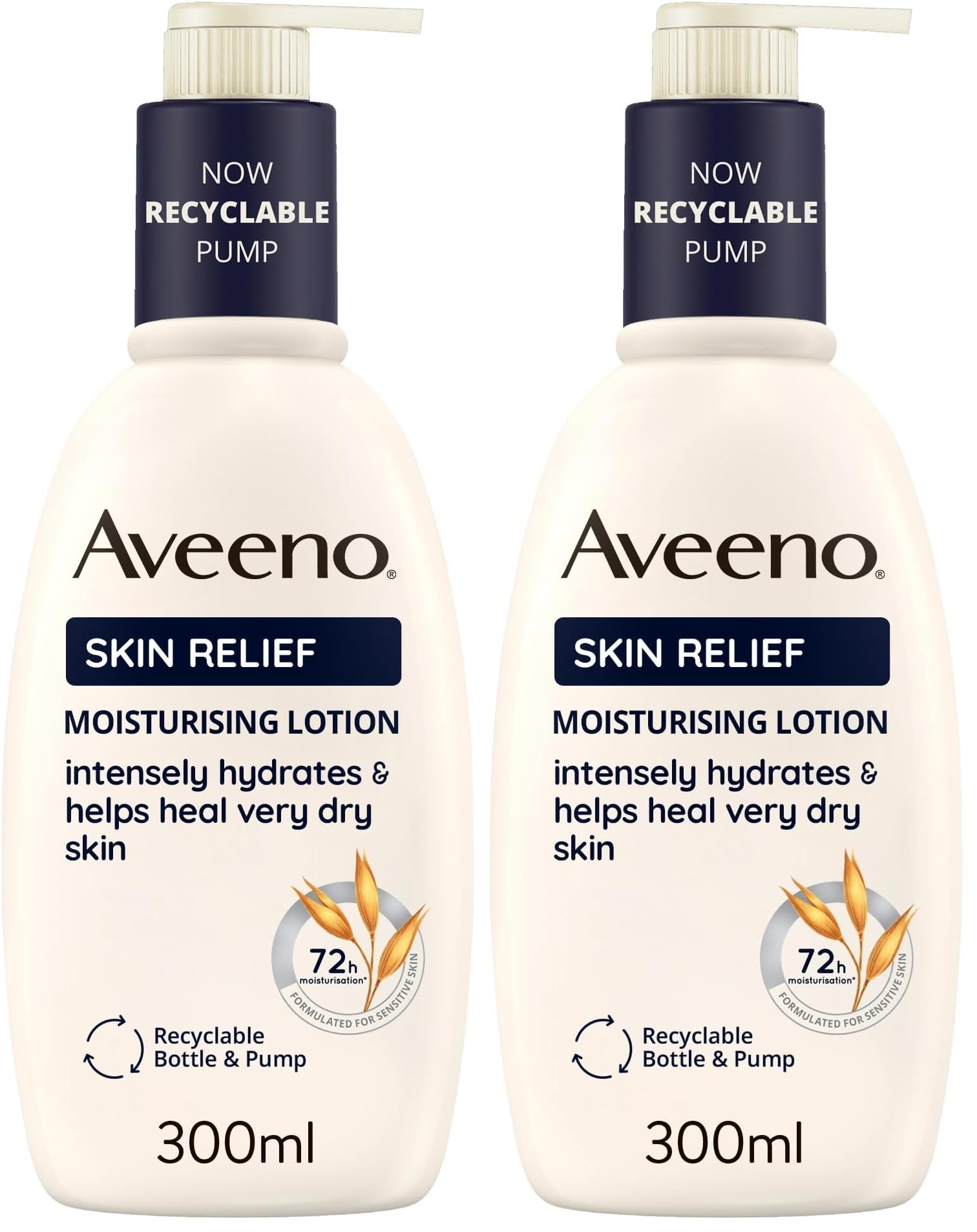 Aveeno Skin Relief Moisturising Lotion, With Soothing Triple Oat Complex & Shea Butter, Suitable For Sensitive Skin, 72-Hour Intense Hydration, Helps Relieve Very Dry and Tight Skin, Unscented, 500ml