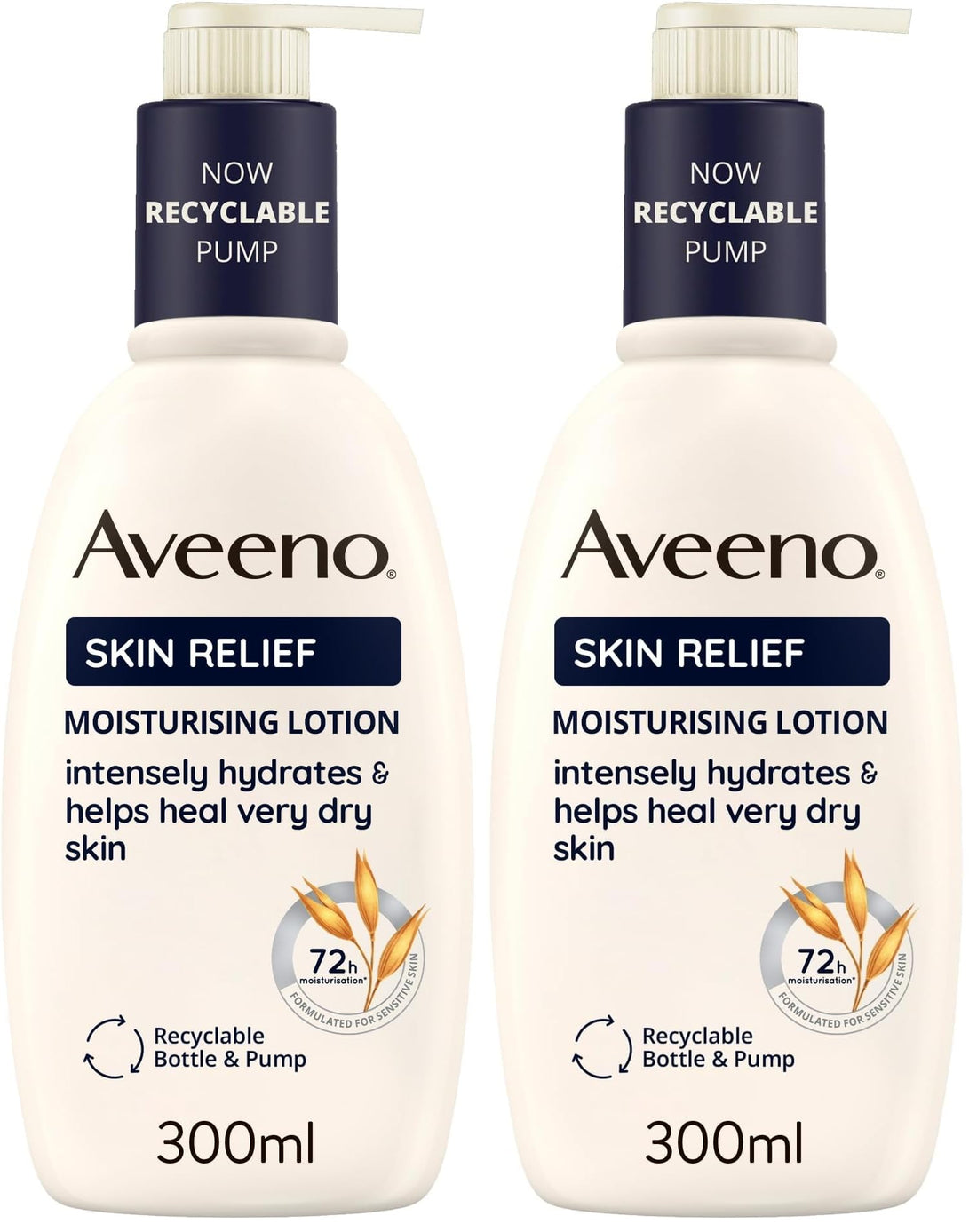 Aveeno Skin Relief Moisturising Lotion, With Soothing Triple Oat Complex & Shea Butter, Suitable For Sensitive Skin, 72-Hour Intense Hydration, Helps Relieve Very Dry and Tight Skin, Unscented, 500ml