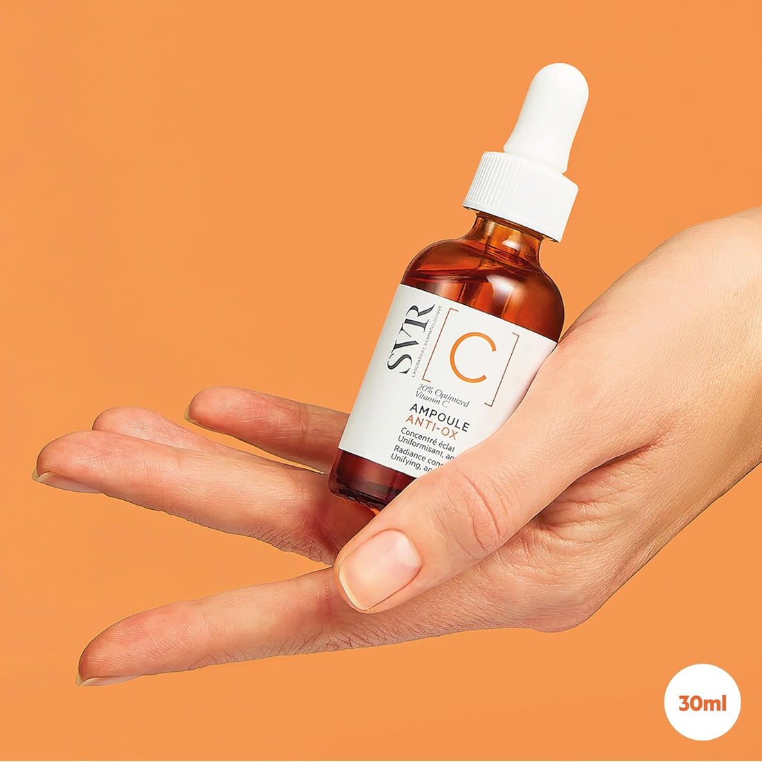 SVR [C] Ampoule Anti-Ox Radiance Anti-Wrinkle Face Serum with 20% Stabilised Vitamin C & Hyaluronic Acid - Brightening Anti-Aging Concentrate for Dull, Tired Skin, 30ml