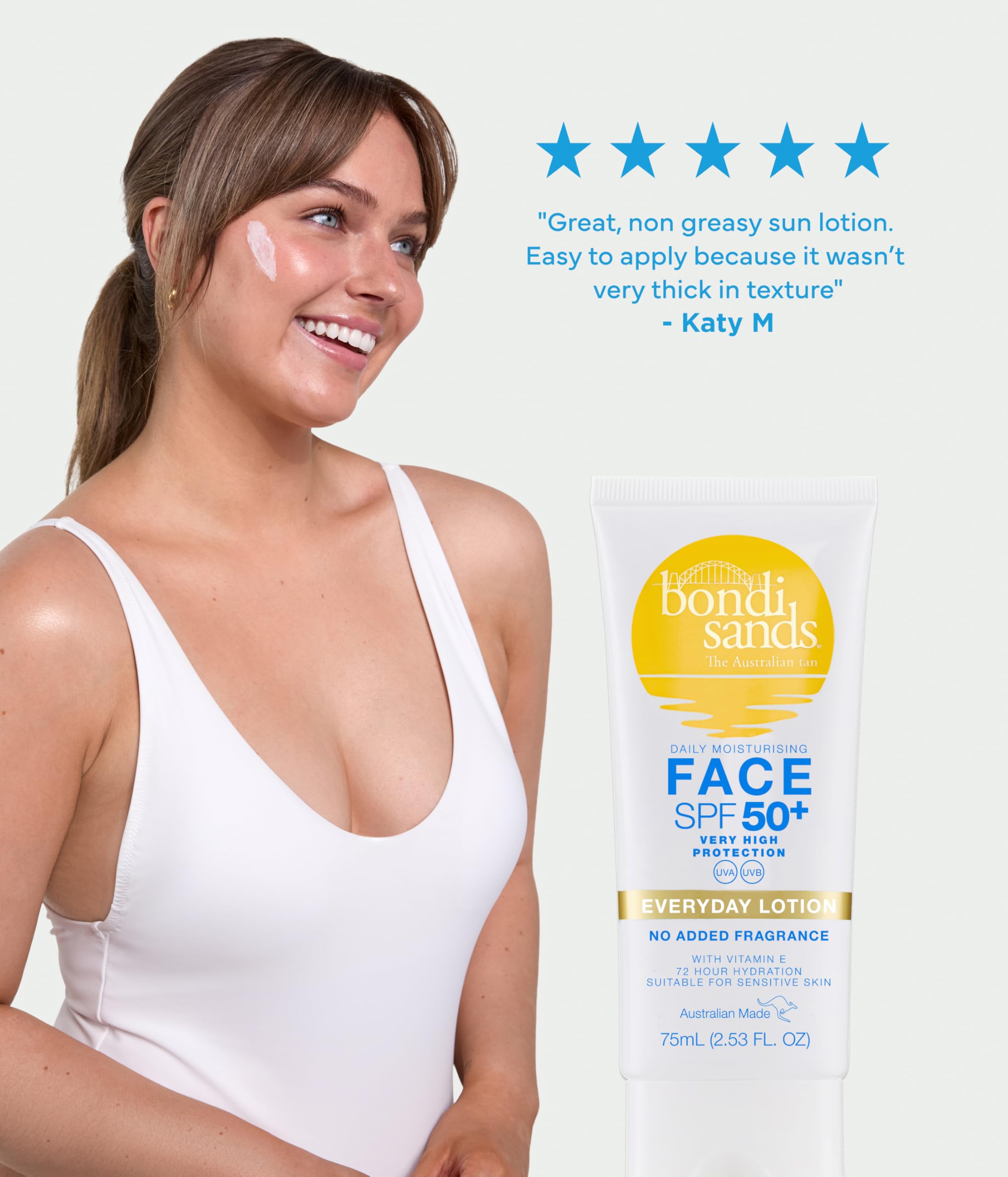 Bondi Sands Fragrance Free Sunscreen Lotion SPF 50+ | Non-Greasy Broad-Spectrum Formula Moisturises, Soothes, and Protects Skin, Water Resistant Up To 4 Hours + Cruelty Free | 150 mL/5.07 Oz