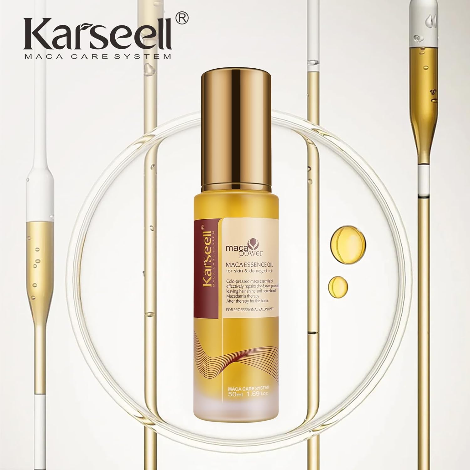 Karseell Moroccan Argan Oil for Hair Healing Cold Pressed Weightless Argan Oil Hair Serum for Dry Damaged Hair 50ml Halalzen
