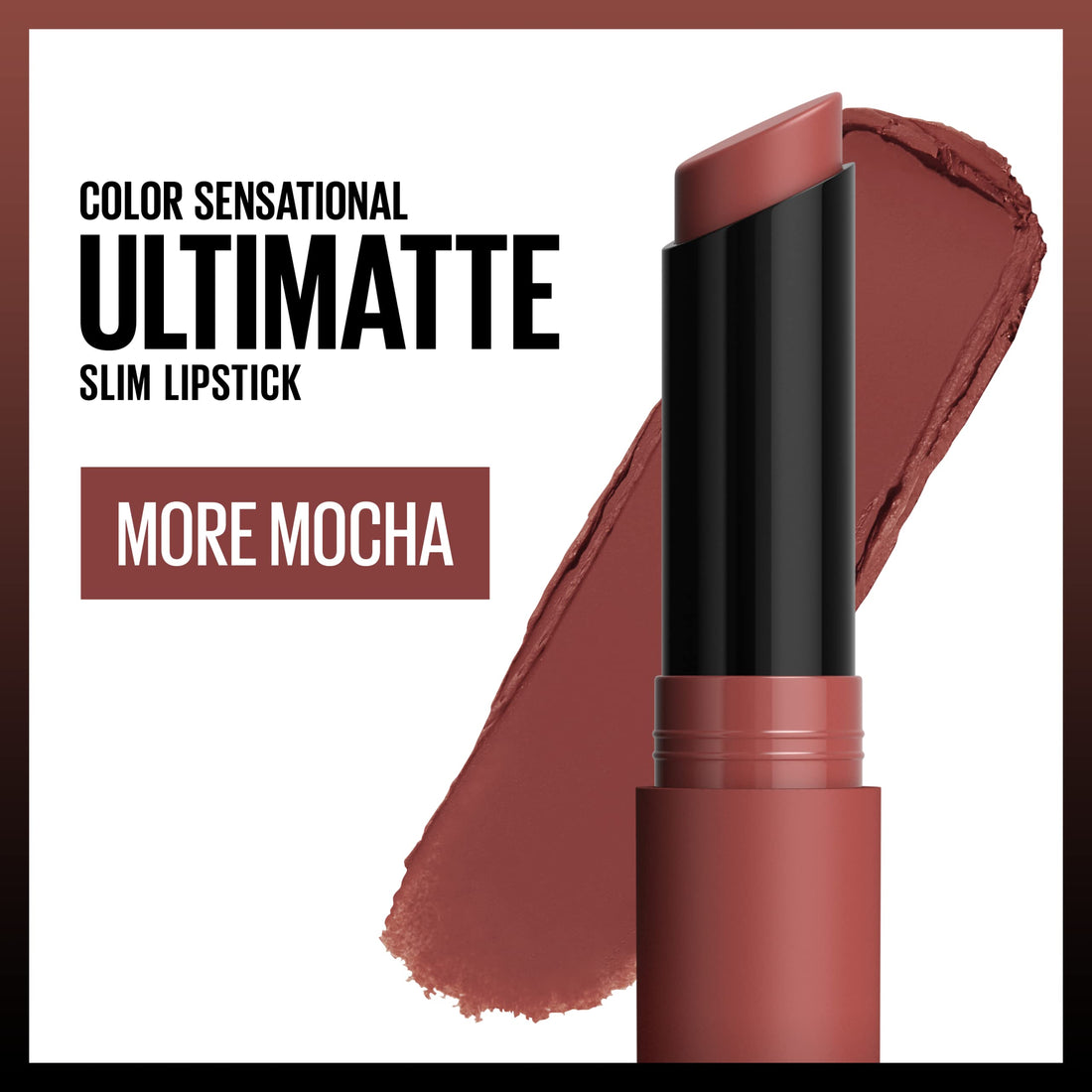 Maybelline Color Sensational Ultimatte Matter Lippenstift, nicht austrocknend, intensive Farbpigmente, More Truffle, Kakaobraun, 1 Stück