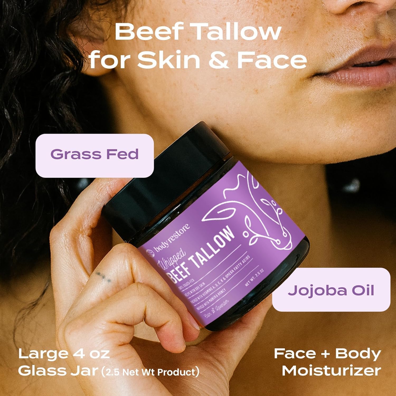 Body Restore Grass Fed Beef Tallow Lip Mask, Manuka Honey – Christmas Stocking Stuffers, White Elephant, Hydrating Moisture, Travel Essentials, Self Care, Birthday Gifts for Women, Men – Unscented Halalzen