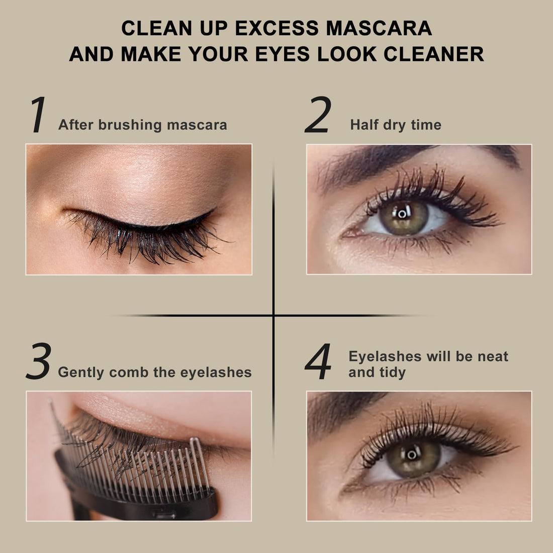 Docolor Eyelash Comb Eyelash Separator Tool, Makeup Mascara Applicator Comb with Cover, False Eyelash Grooming Brushes 1Pc Halalzen