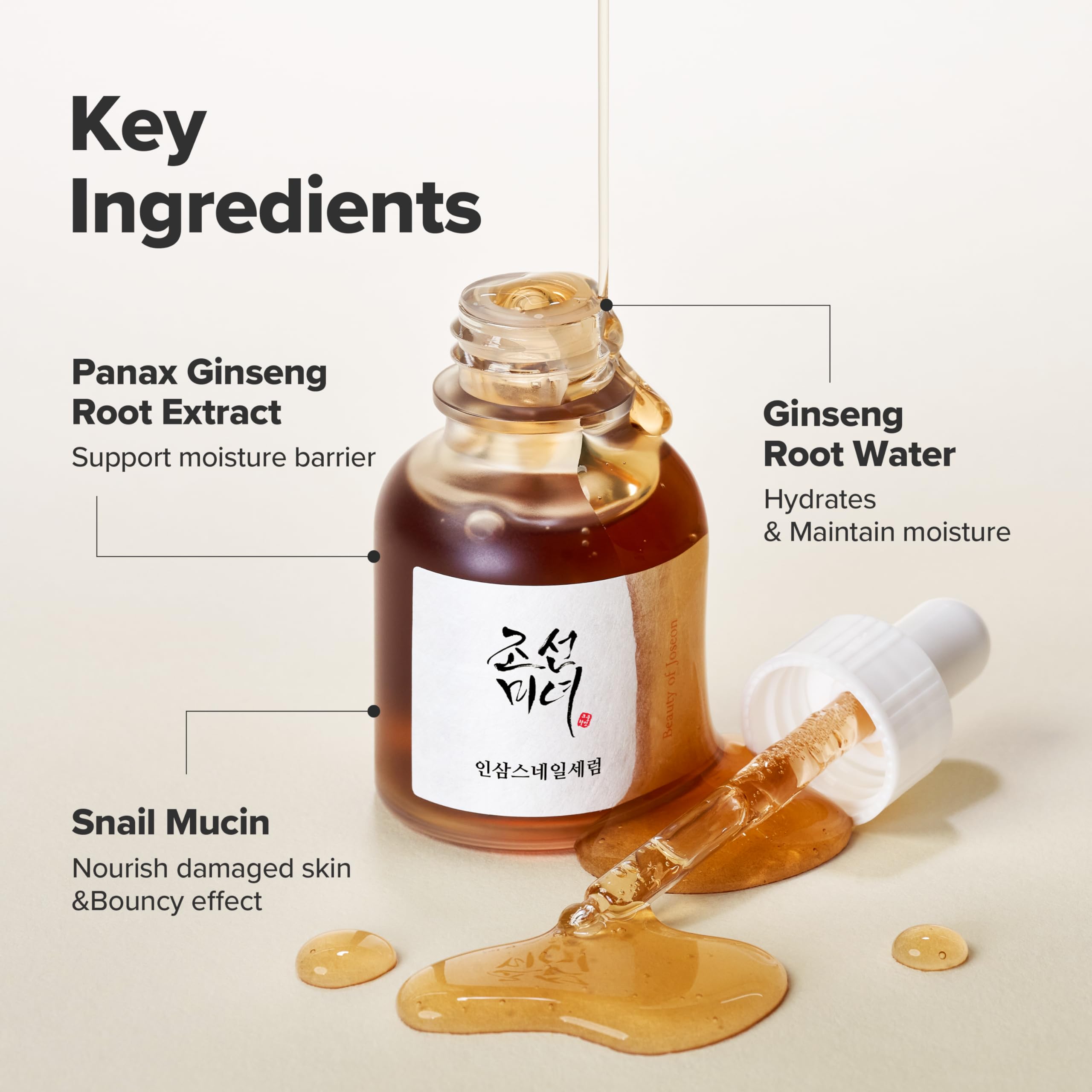 Beauty of Joseon Serum Line Revive Serum Ginseng + Snail Mucin 30ml, 1fl oz. Halalzen