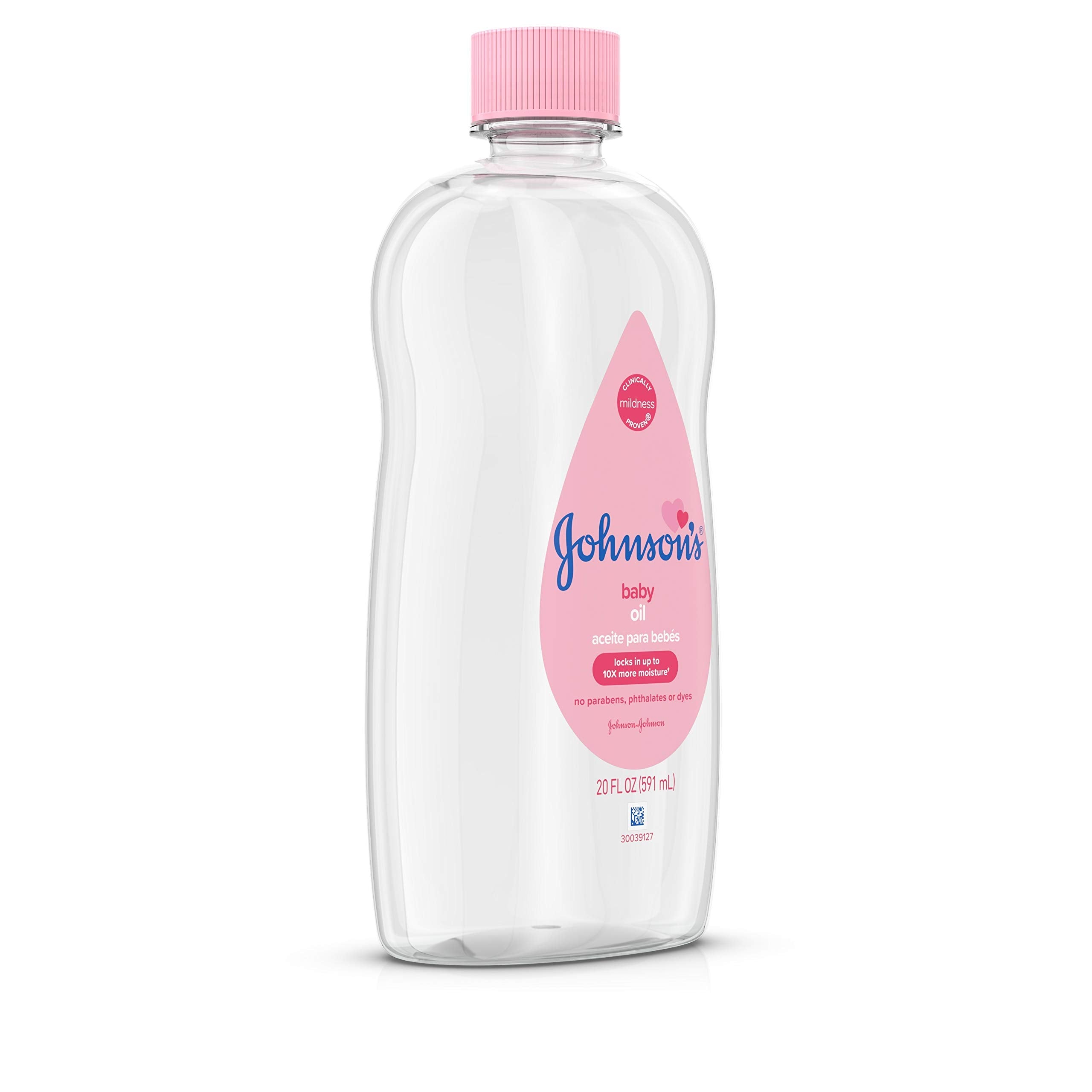 Johnson's Baby Oil, Pure Mineral Oil to Prevent Moisture Loss for Newborn, Kids, & Adults, Gentle, Soothing Baby Massage Oil, Dry Skin Relief, Hypoallergenic, Original Scent, Baby Essentials, 3 fl. oz Halalzen