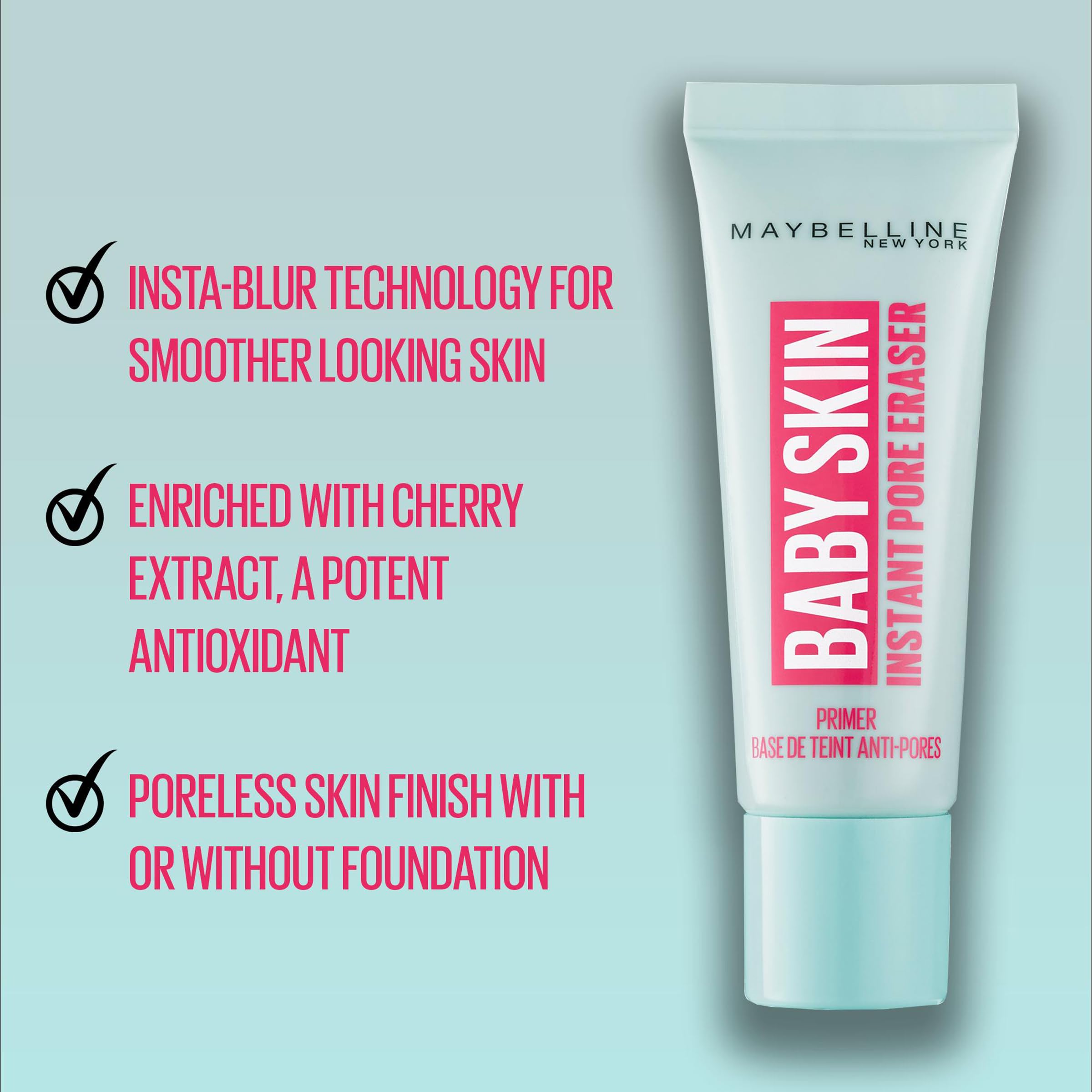 Maybelline Baby Skin Pore Eraser Matte Primer, Transparent, 22 ml, Pack Of 1 Halalzen