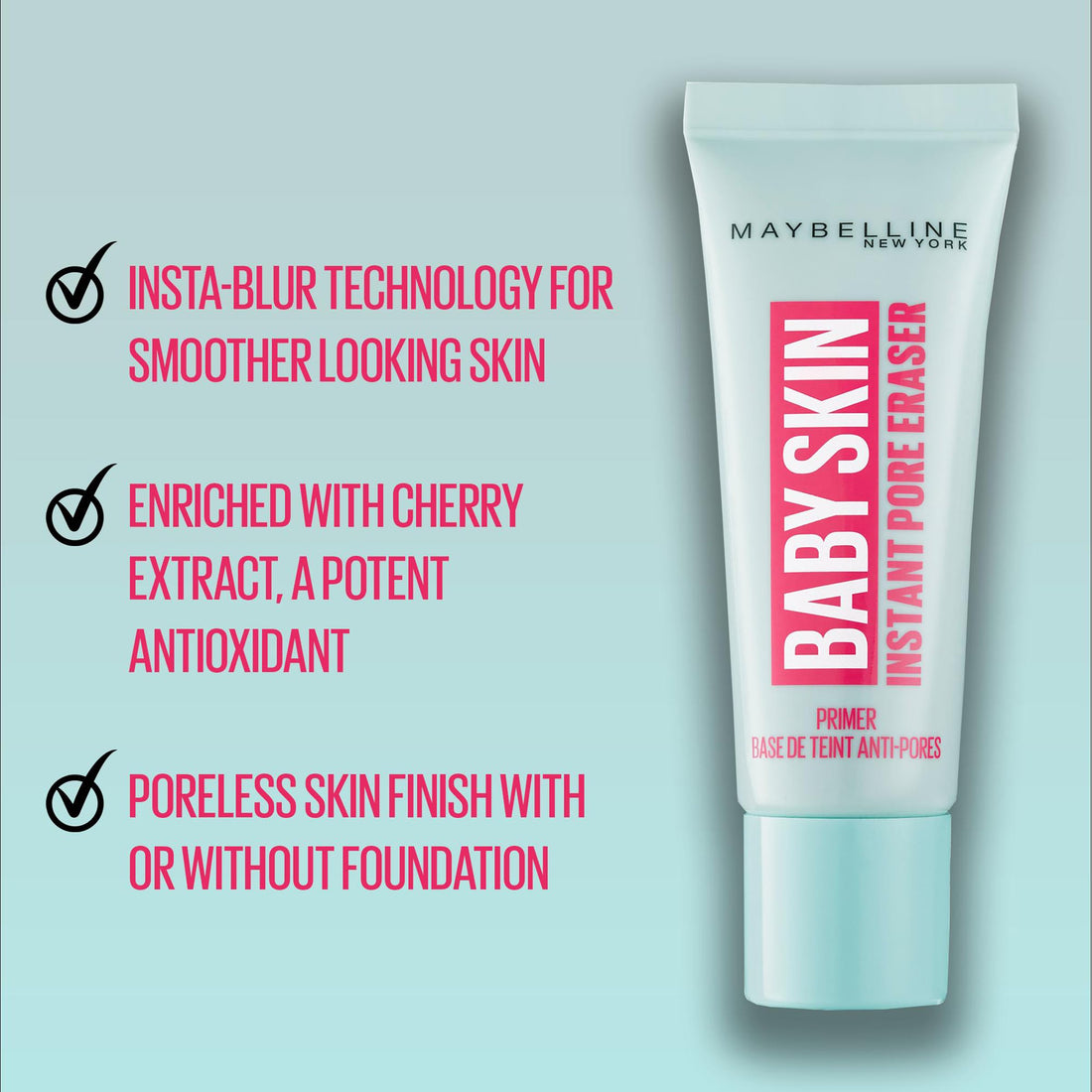 Maybelline Baby Skin Pore Eraser Matte Primer, Transparent, 22 ml, Pack Of 1 Halalzen