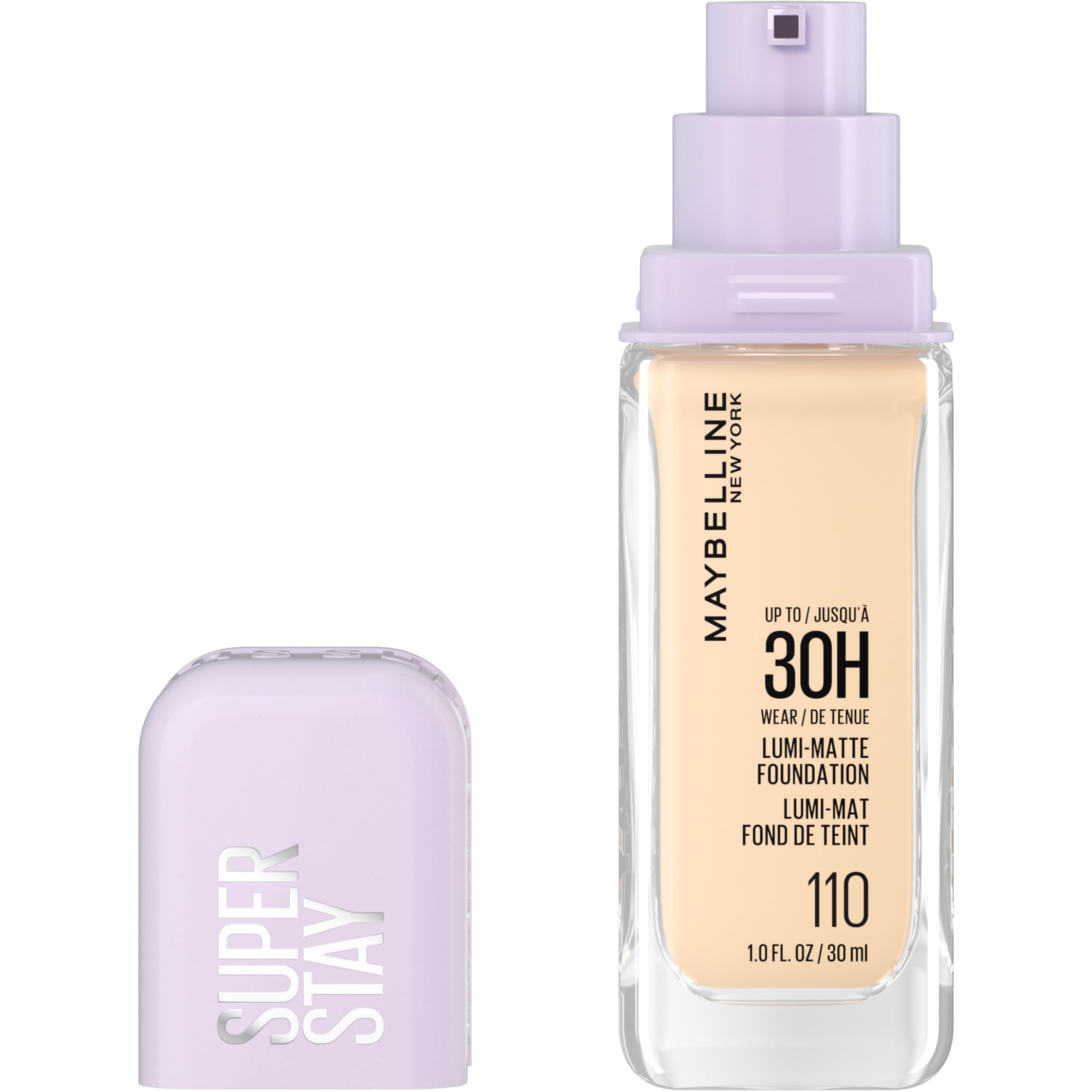 Maybelline Super Stay Lumi-Matte Foundation, Lightweight and Buildable Full Coverage Foundation Makeup For Up To 30HR Wear, 125, 1 Count