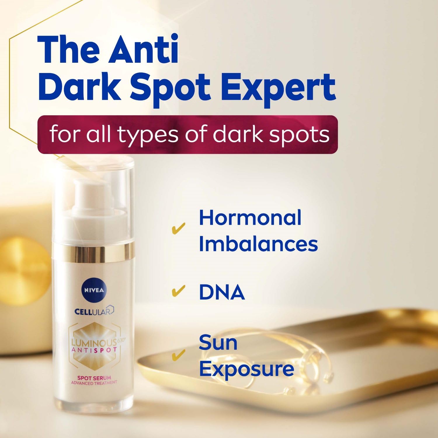 NIVEA Luminous 630 Anti Dark-Spot & Anti-Age Serum (30ml), Anti-Wrinkle Face Serum Reduces Age Spots and Dark-Spots, Firming and Hydrating Serum to Reduce Wrinkles and Fine Lines Halalzen