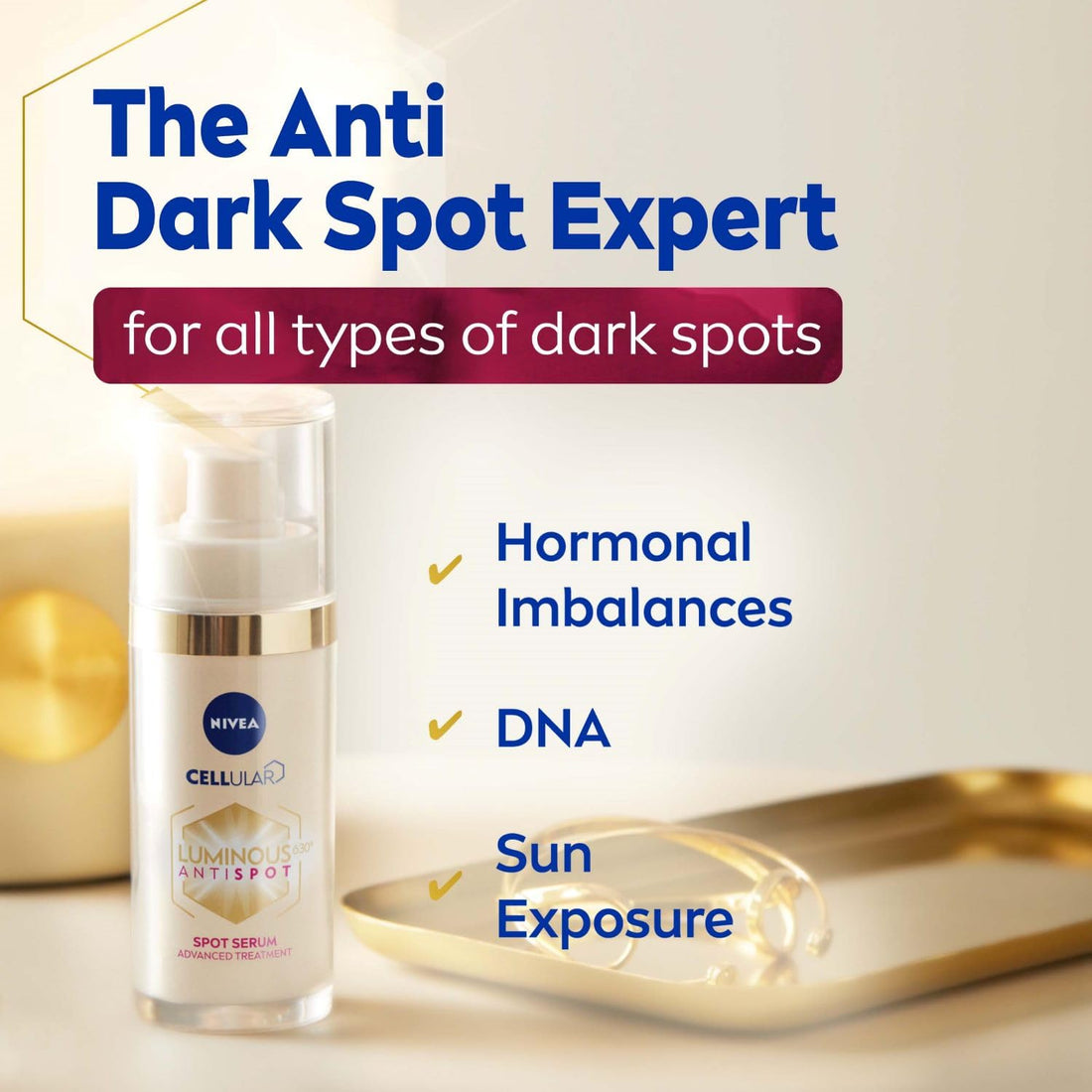 NIVEA Luminous 630 Anti Dark-Spot & Anti-Age Serum (30ml), Anti-Wrinkle Face Serum Reduces Age Spots and Dark-Spots, Firming and Hydrating Serum to Reduce Wrinkles and Fine Lines Halalzen