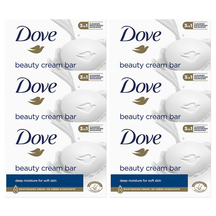Dove Orginal Beauty Cream Bar 3 in 1 Cleanses, Moisturises and Nourishes Sulphate-Free Bath Soap for Soft and Smooth Skin, Suitable for Daily Use, 8x90g Halalzen