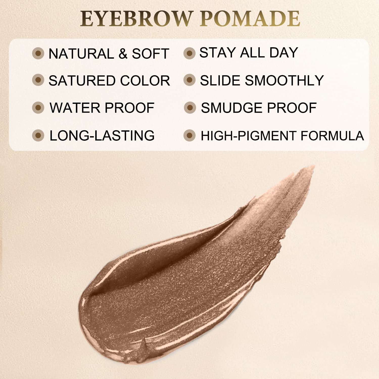 LAVONE Makeup Kit With Eyebrow Stamp Pencil, Waterproof Brow Pencil & Pomade, Eyeliner, Dual-ended Eyebrow Brush, Dark Brown