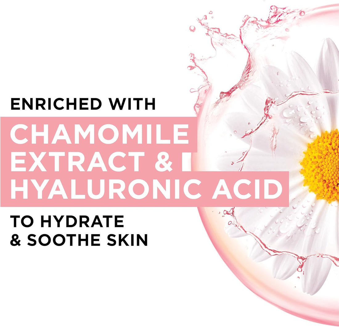 Garnier Moisture Bomb Chamomile and Hyaluronic Acid Sheet Face Mask, Hydrating & Soothing Face Sheet Mask, For Sensitive Skin, Cruelty Free &Vegan Tissue Mask, 28g