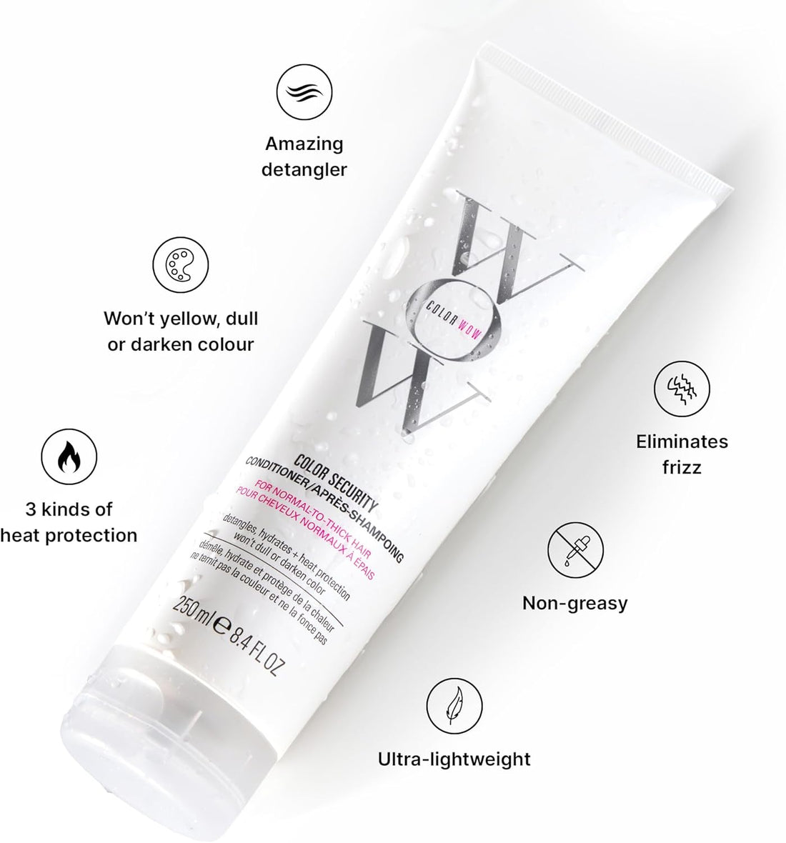 COLOR WOW Color Security Shampoo & Conditioner Duo – Sulphate-Free, Hydrating Cleanse + Moisture for Normal to Thick Hair | No Residue, Vegan, Cruelty-Free, 2 x 250ml Halalzen