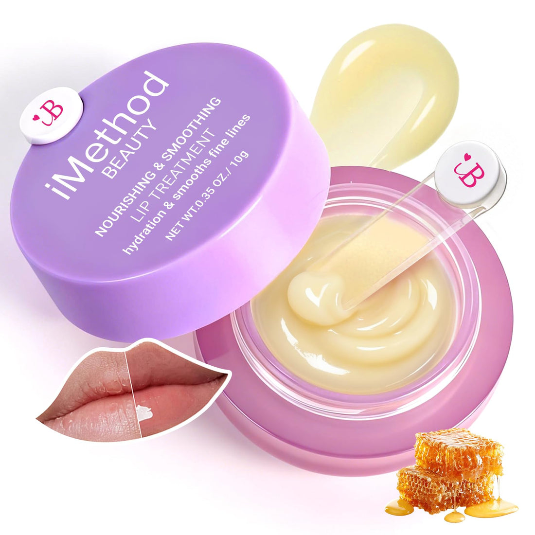 iMethod Overnight Lip Mask - Hydrating Lip Butter Balm with Hyaluronic Acid, Lip Moisturizer For Very Dry Lips, Lip Sleeping Mask to Nourish & Repair Cracked Lips, Smoothes Fine Lines - Peach Halalzen