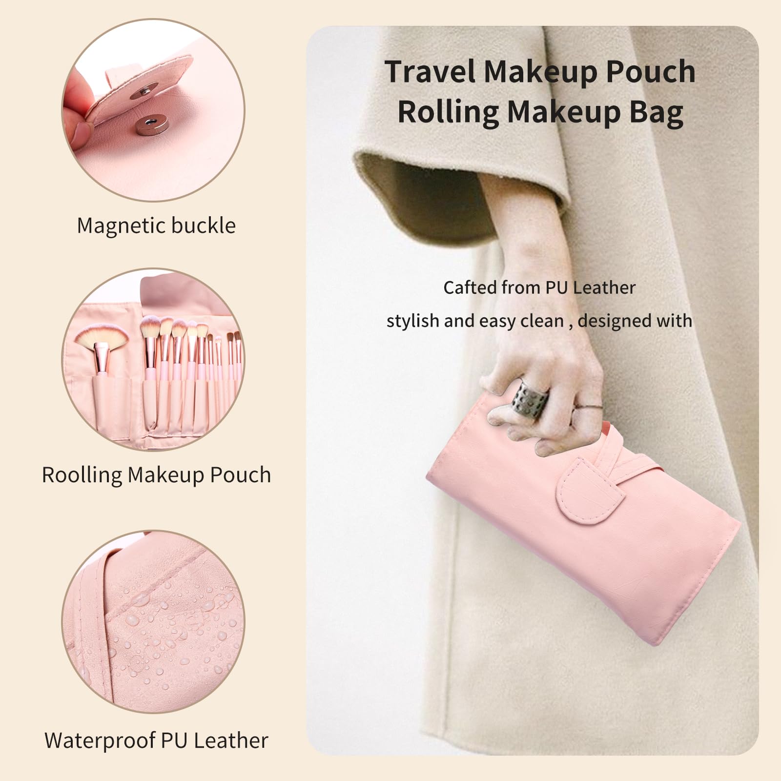 Makeup Brushes, Quality Make Up Brushes 28Pcs Makeup Brushes Set Professional & Beginner Make-up Sets & Case, Brushes & Sponges,Travel-Friendly Roll-up Beauty Gift Sets for Women, GREEN Halalzen