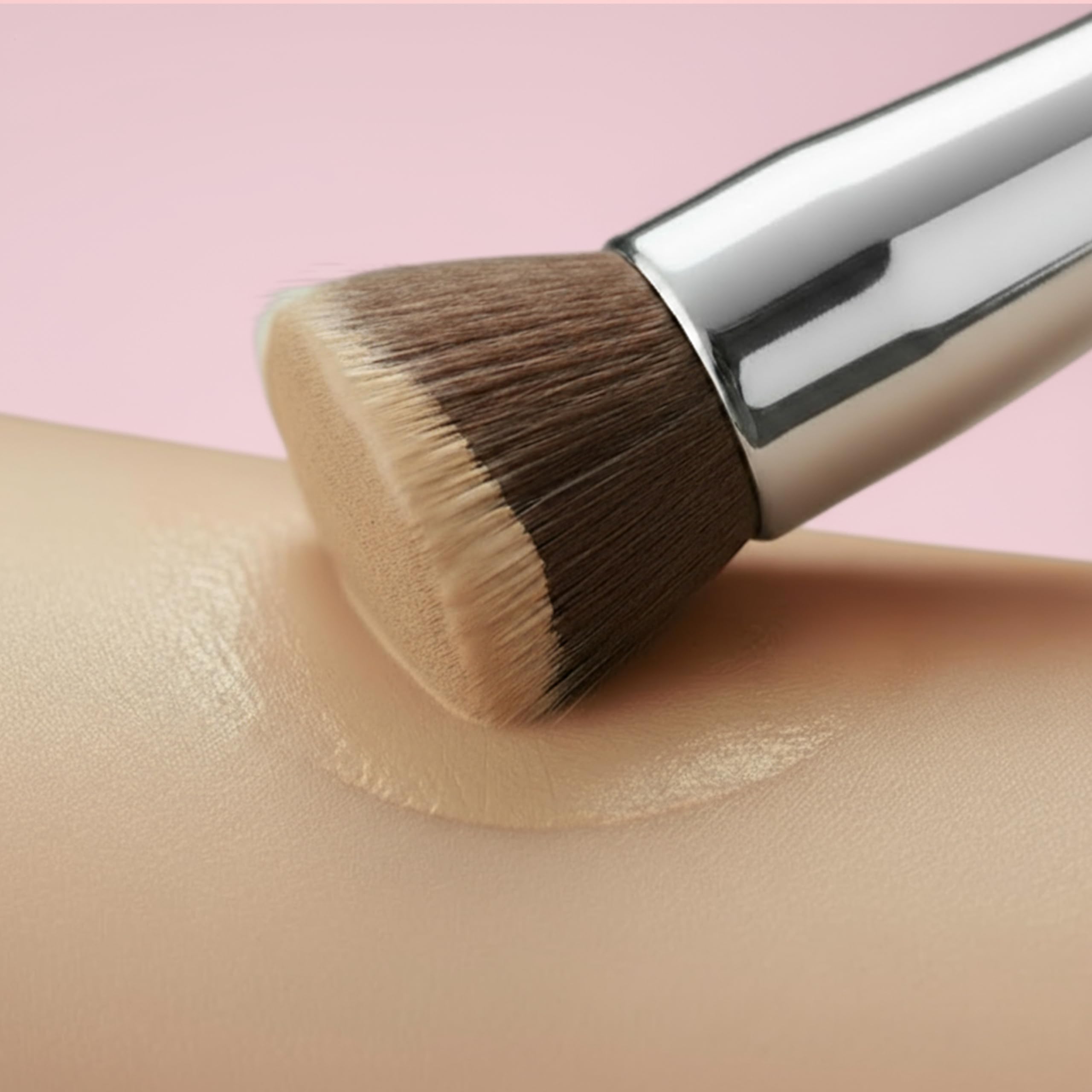 LAMORA Concealer Makeup Brush Under Eye - Angled Flat Top Kabuki Nose Contour Brush - Ideal for Concealing Blending Setting Buffing with Powder Liquid Cream Cosmetic - Small Makeup Foundation Brush Halalzen