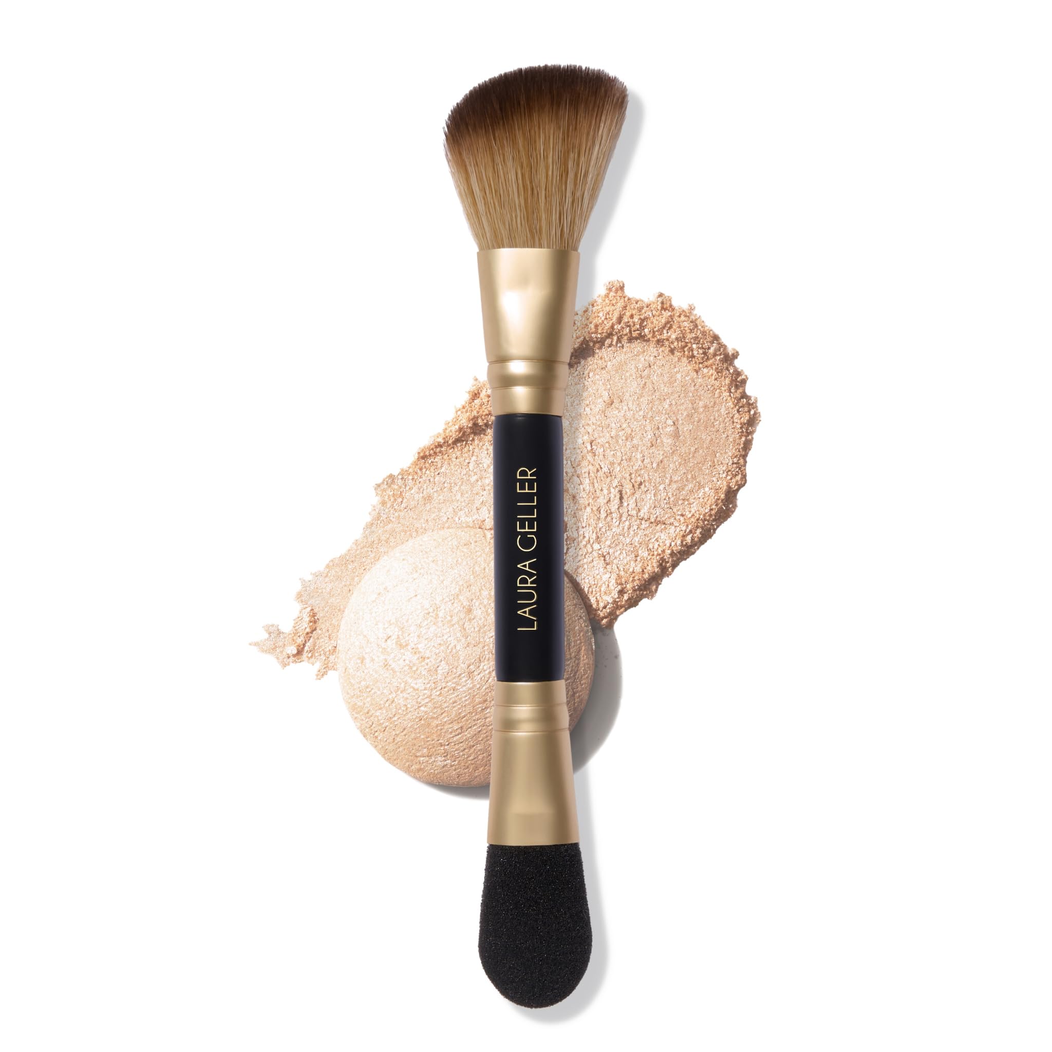 LAURA GELLER NEW YORK Retractable Black Kabuki Brush for Liquid, Cream and Powder Face Makeup With Aluminum Handle Halalzen