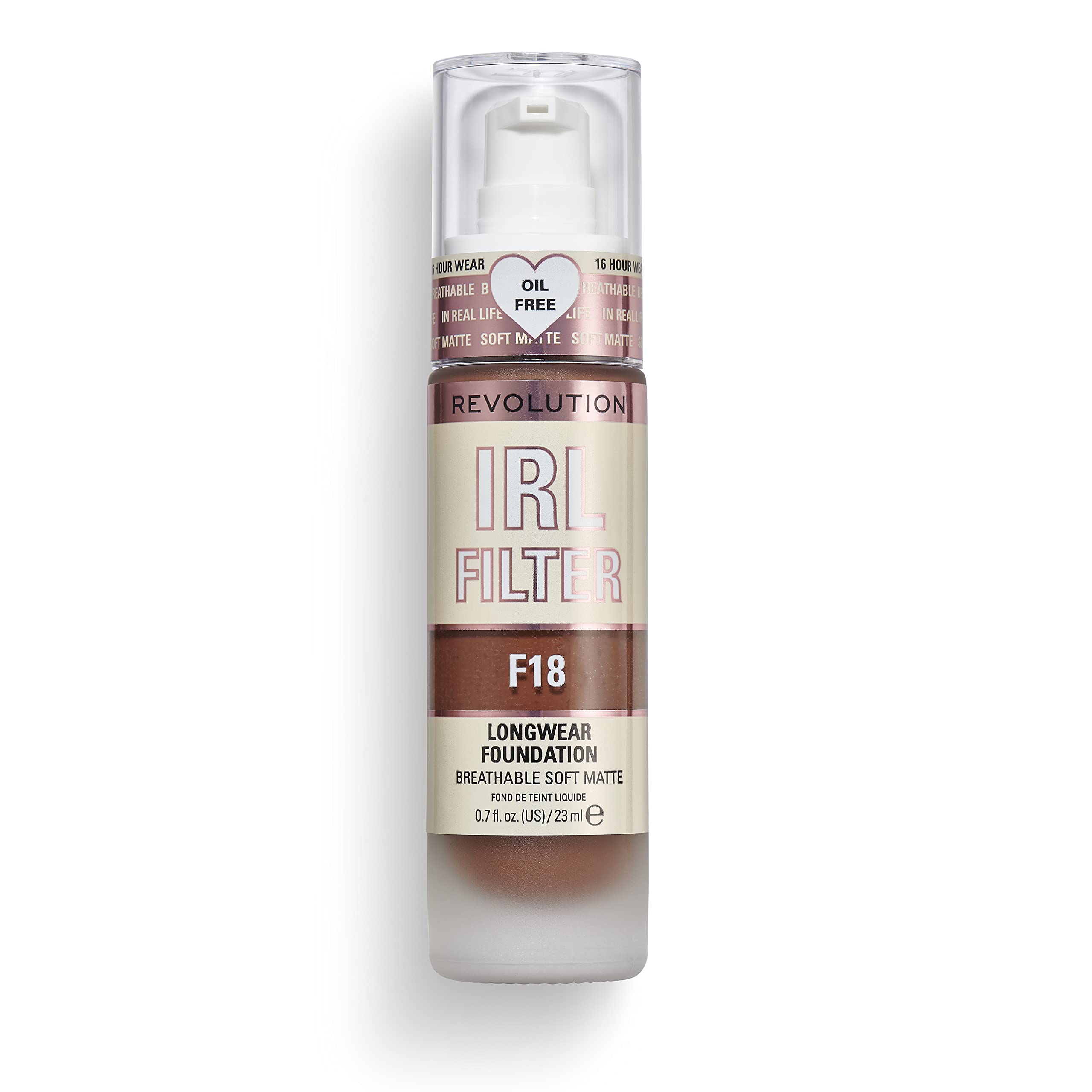 Makeup Revolution IRL Filter, Longwear Foundation, Medium to Full Coverage, Matte Finish, 16 Hour Wear, F5, Fair To Light Skin Tones, 23ml Halalzen