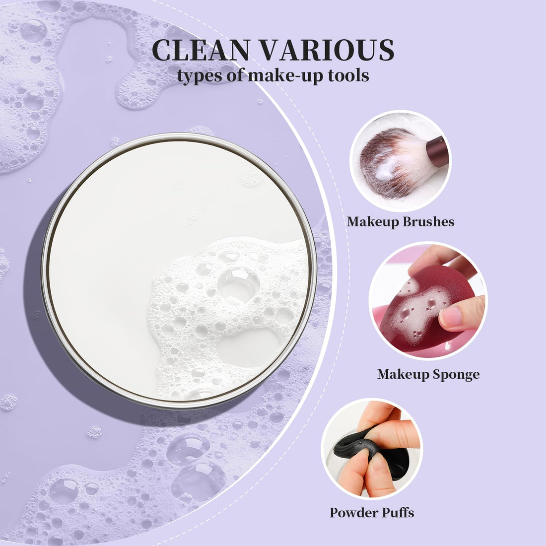 DUcare Makeup Brush Cleaner – Solid Soap Cleanser & Silicone Pad | Clean synthetic & natural bristles. Clean Beauty Blenders. Keep brushes soft. Coconut oil formula. For daily use & travel. Halalzen